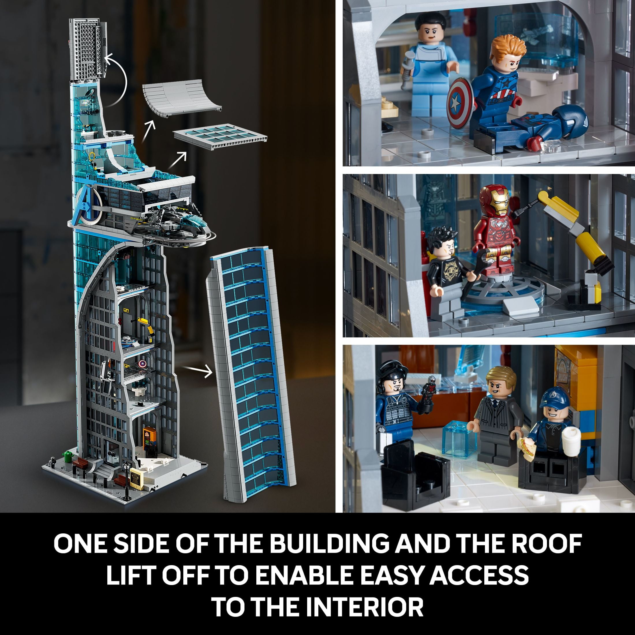 LEGO Marvel Avengers Tower Building Kit, Detailed Recreation of the Iconic HQ Featuring Classic Movie Scenes, 31 Figures and Accessories, Gift for Marvel Fans and Model-Makers, 76269 - Image 7