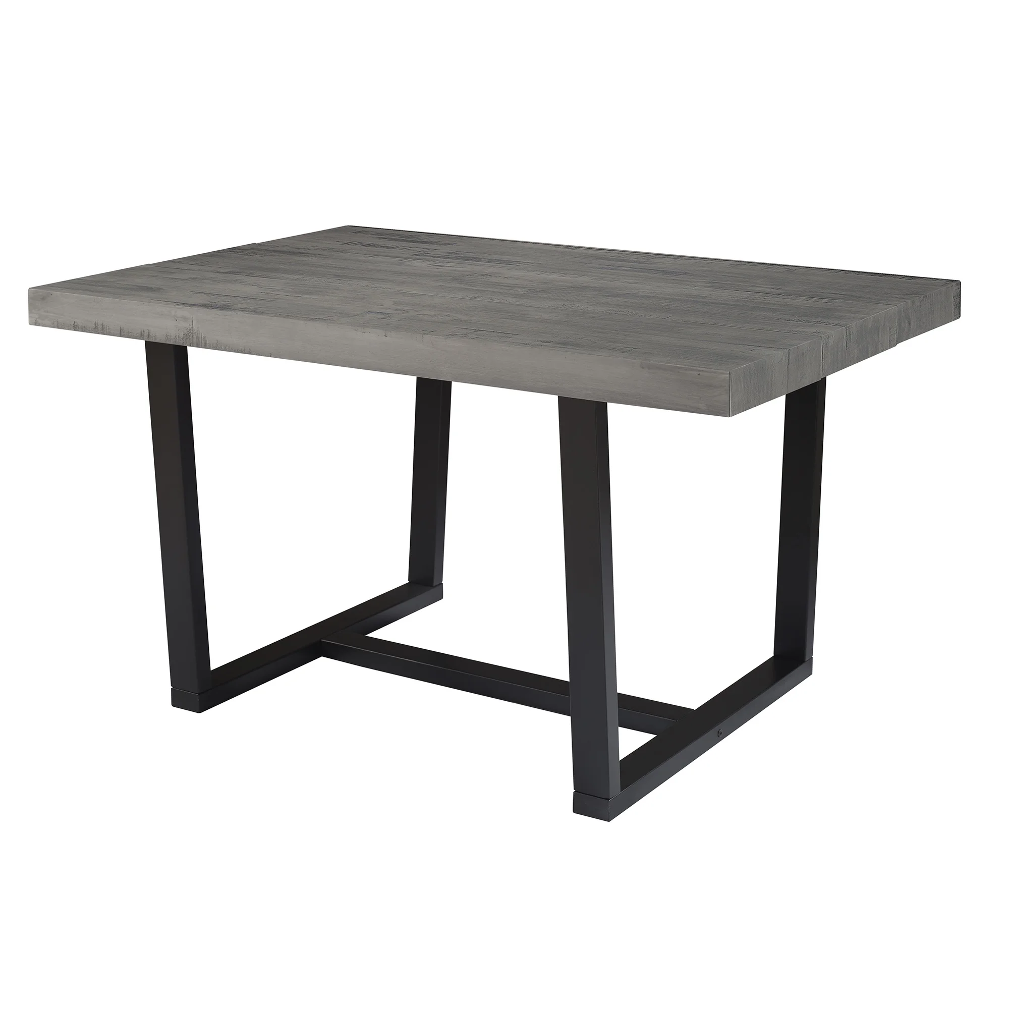 Walker Edison Rustic Distressed Solid Wood Dining Table, Grey - Image 4