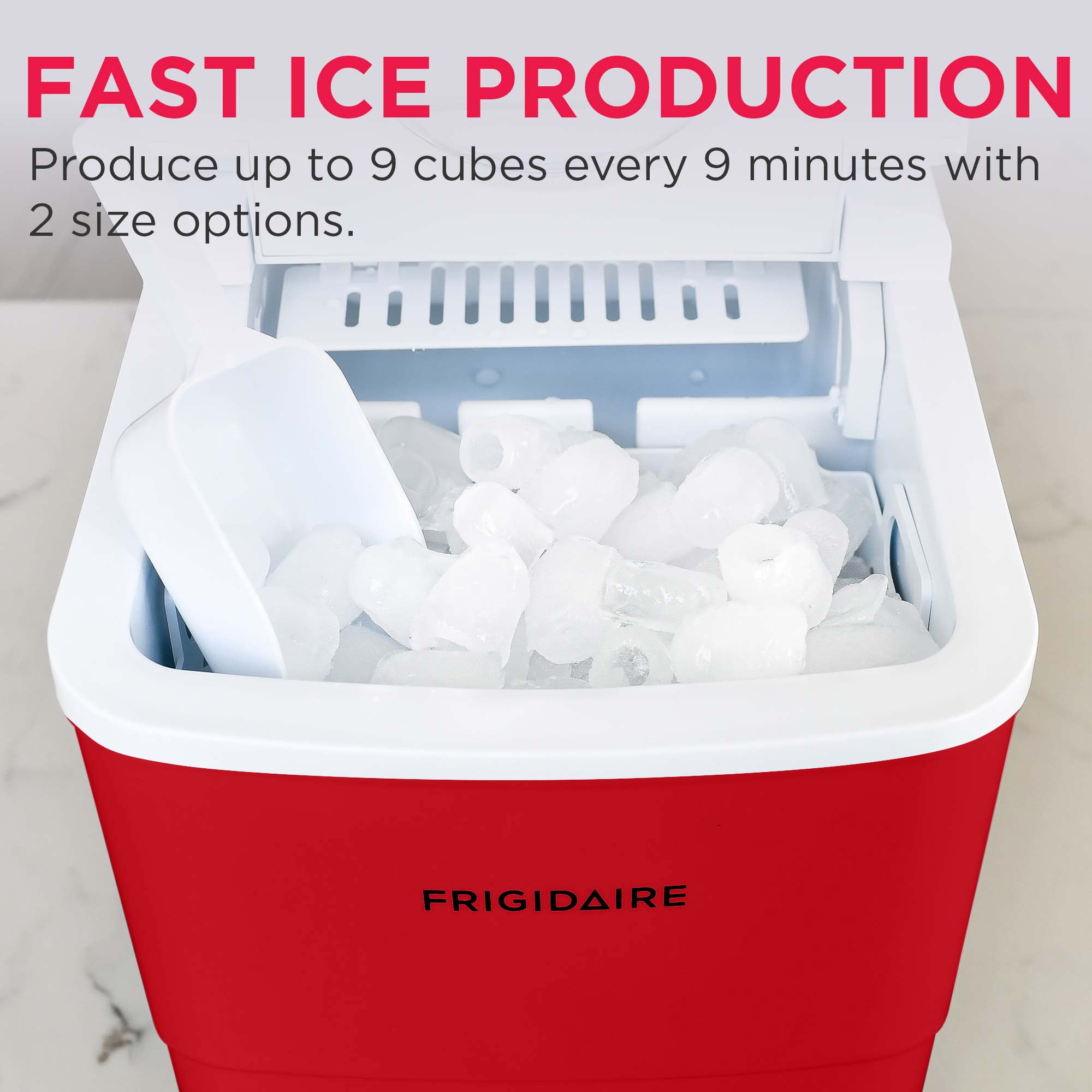 Frigidaire 26lb. Portable Countertop Icemaker - EFIC108 - RED - Image 6