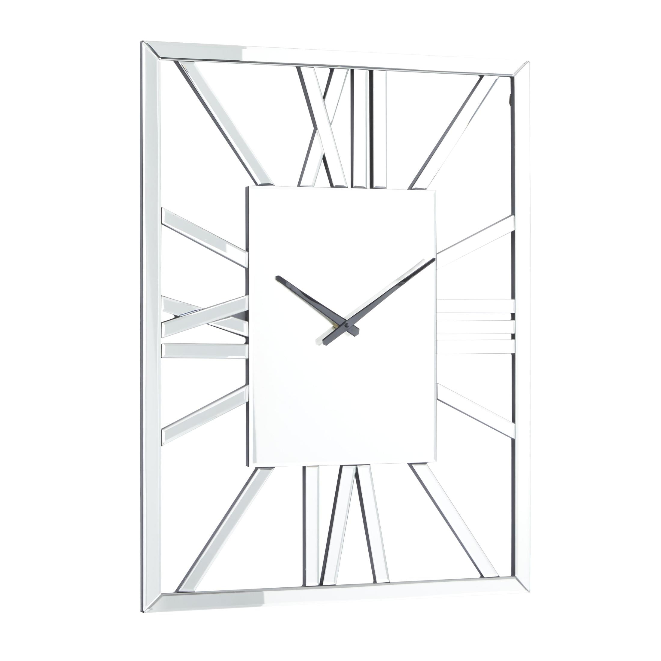 DecMode 2" x 32" Silver Glass Wall Clock - Image 8