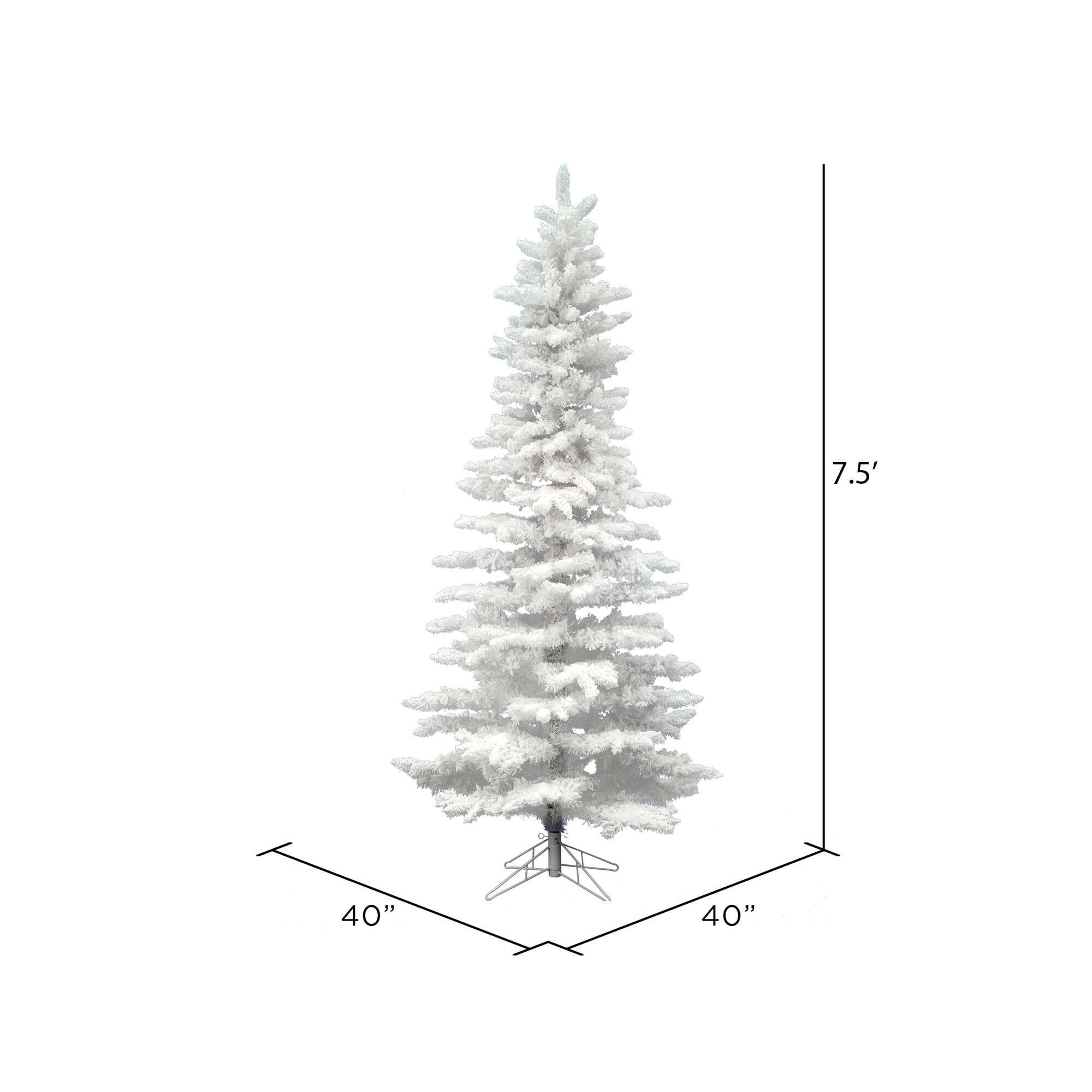Vickerman 7.5' Flocked White Slim Artificial Christmas Tree, Unlit - Image 6