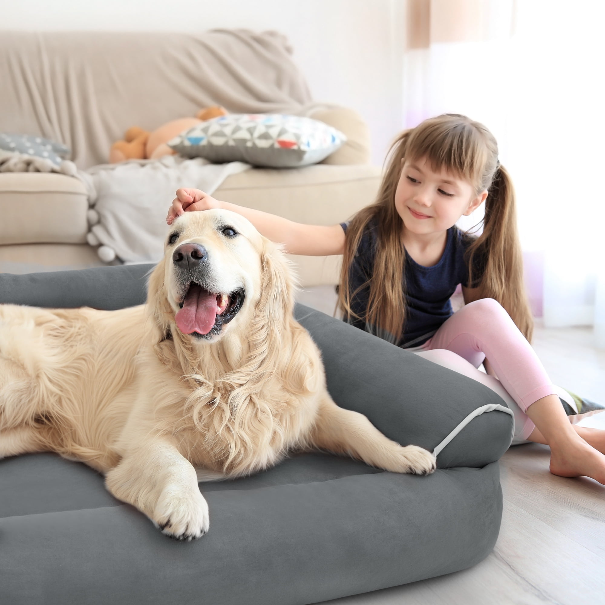 ZUPOX Orthopedic Dog Beds for Large Dogs, Waterproof Dog Bed with Removable Cover and Non-Slip Bottom, Large Dog Bed for Small Medium Large Dogs, Grey - Image 4