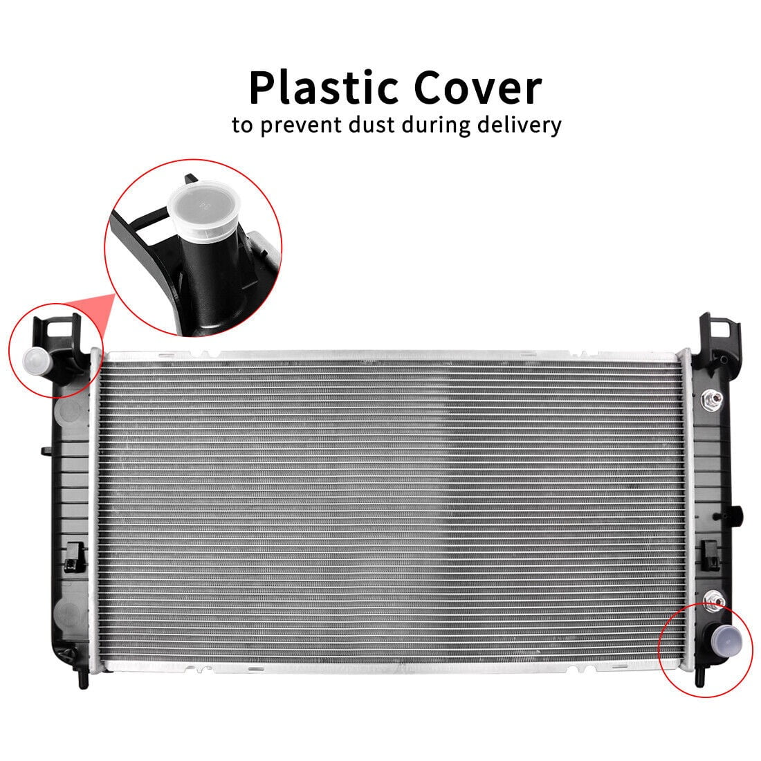 RVNI 34" Radiator for Chevy Silverado Suburban Tahoe Cadillac Avalanche Escalade GMC Yukon Sierra 4.8 5.3L 6.0L Fits select: 2008-2009 Chevrolet Silverado K1500 - Image 3