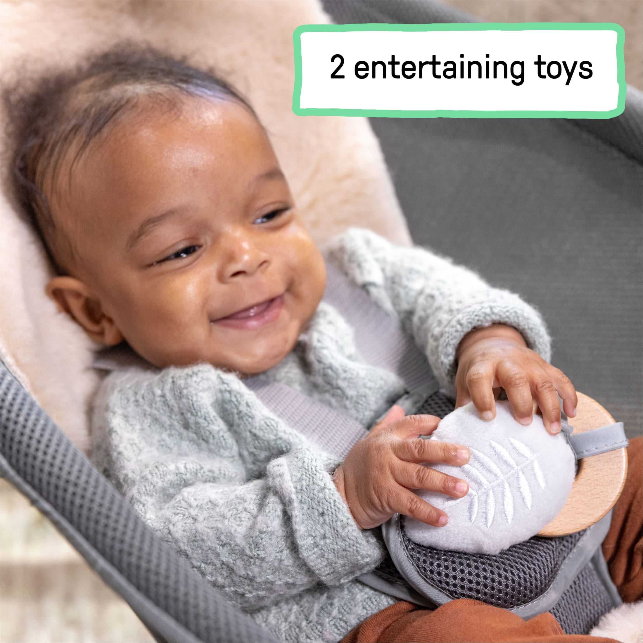 Ingenuity Every Season Rocking Seat - For Ages 0-30 Months, Unisex - Grey - Image 9