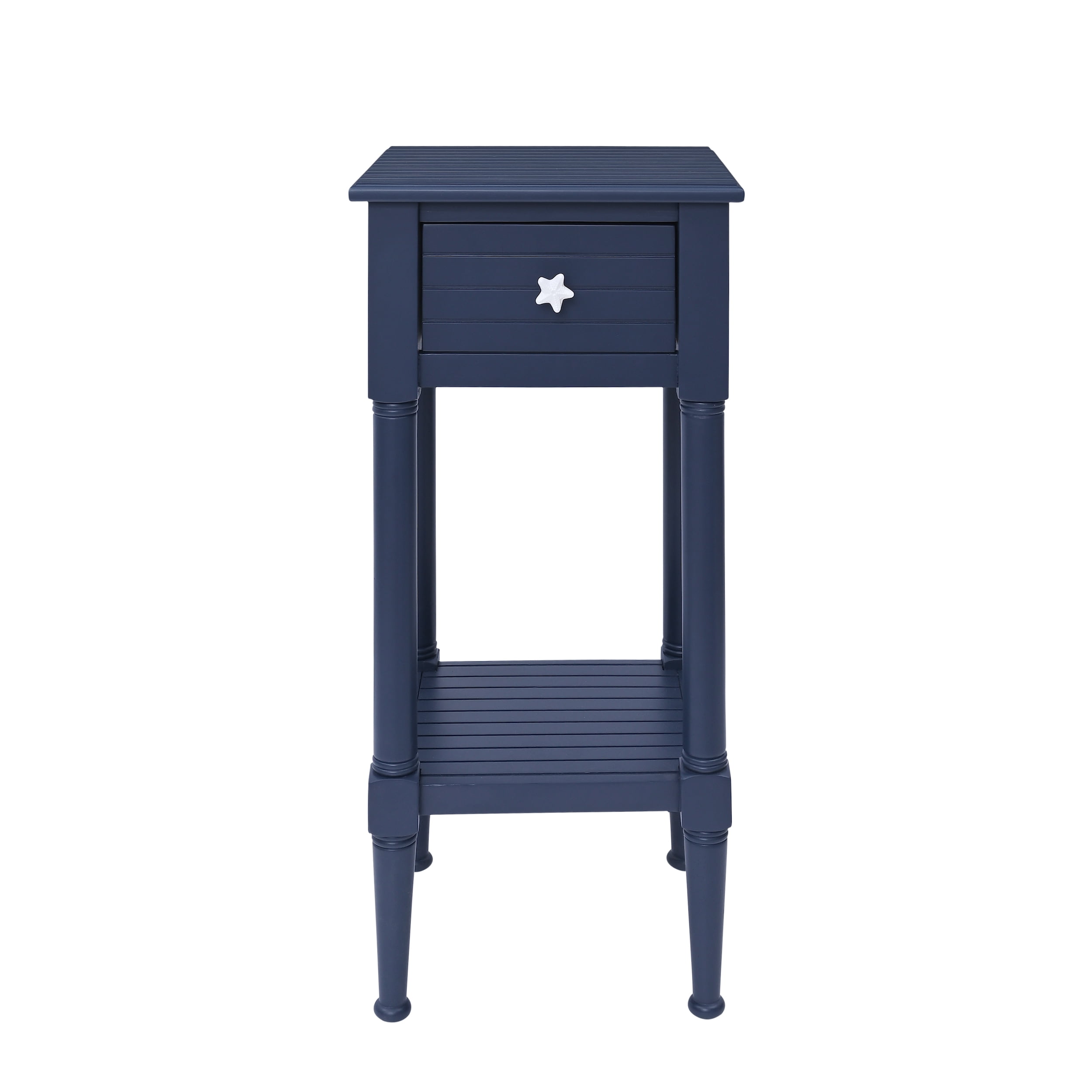Linon Athalee Single Drawer Indoor Accent Side Table with Shelf, 29.5" Tall, Navy - Image 17