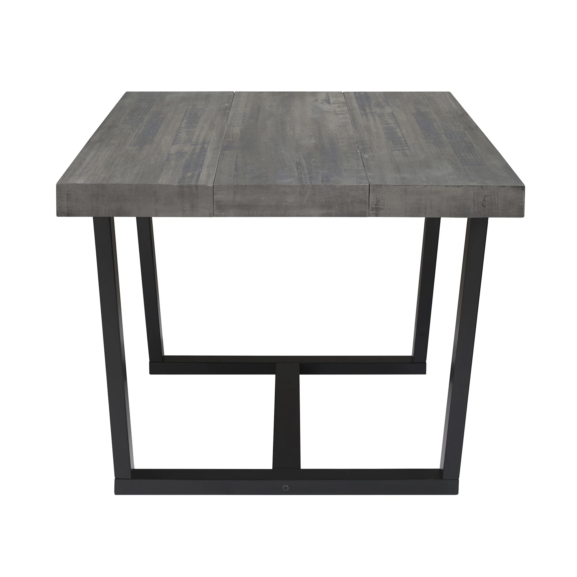 Walker Edison Rustic Distressed Solid Wood Dining Table, Grey - Image 2