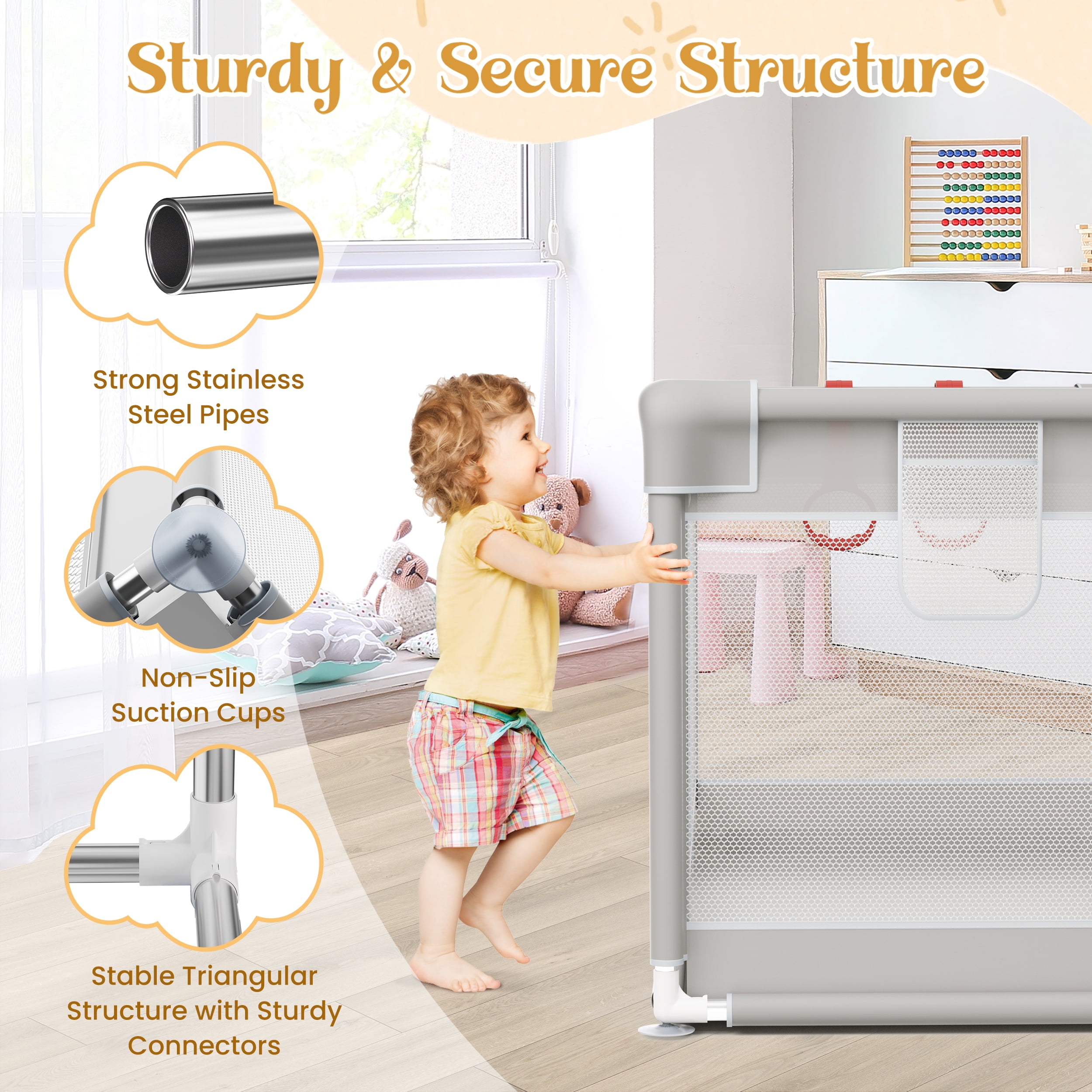 RELOIVE Baby Playpen, 50x50 inch Large Playpen for Babies and Toddlers Sturdy Safety Baby Play Yard with Breathable Mesh Baby Activity Center Play Pen for Indoor & Outdoor - Image 10