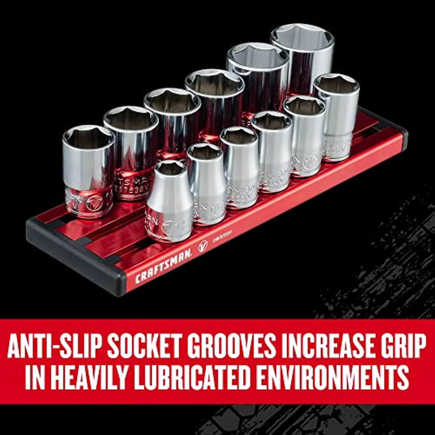 CRAFTSMAN V-SERIES Socket Set, Shallow MM, 3/8 Inch Drive, 12 Piece (CMMT17530V) - Image 2