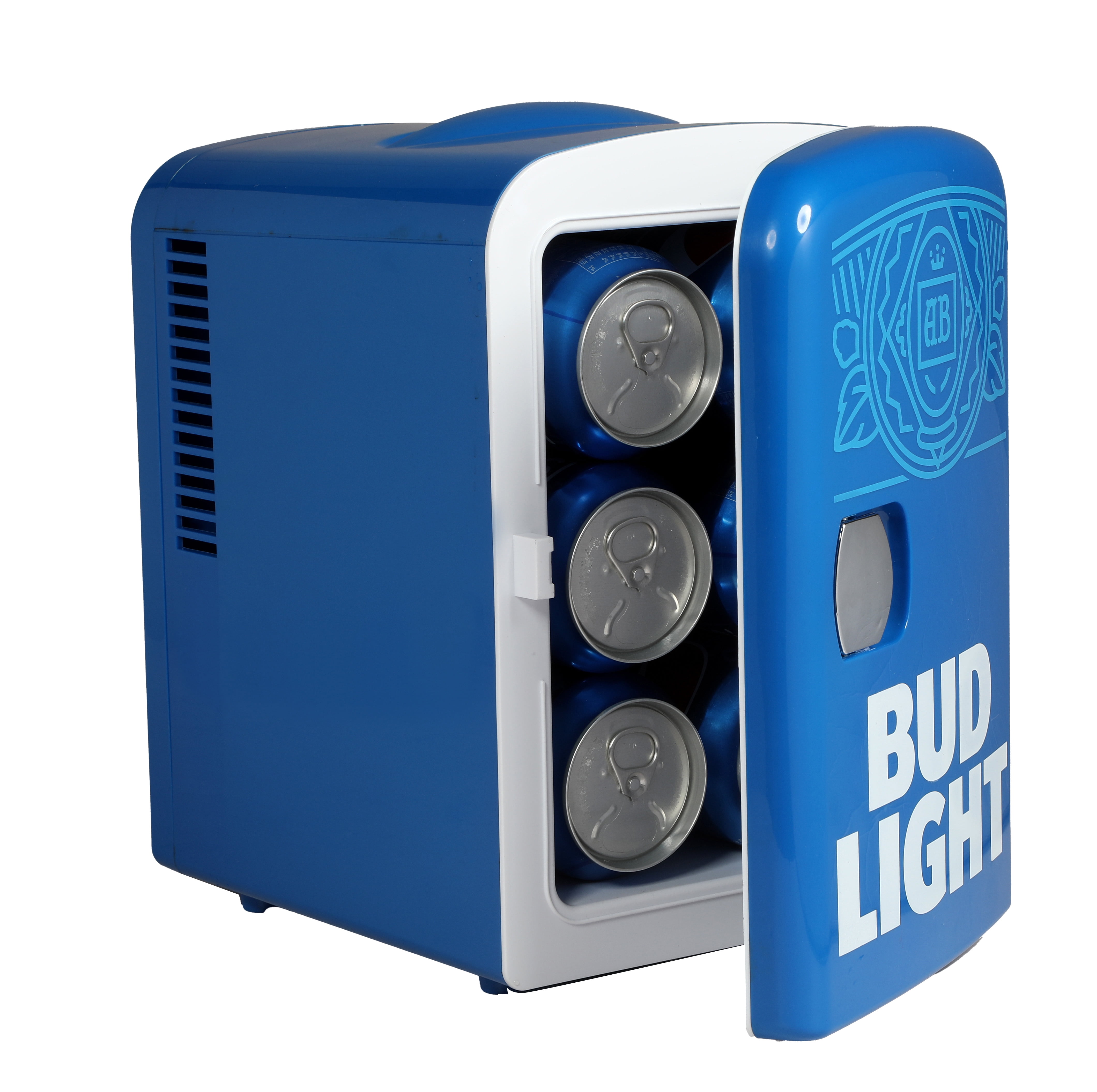Bud Light Mini Beverage Fridge, Blue, 11''x7.5''x10'' - Image 4