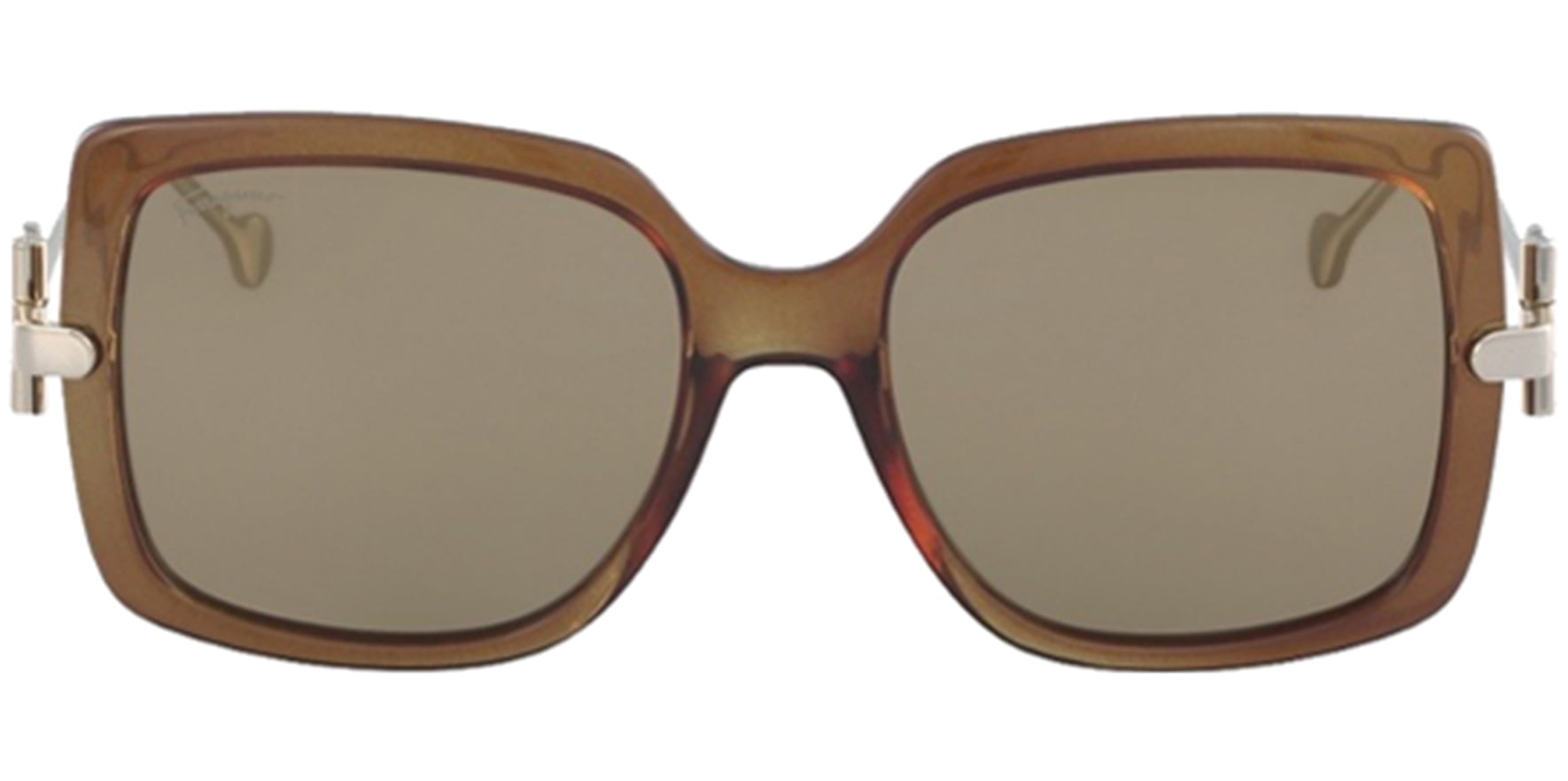 Salvatore Ferragamo Female Adult Crystal Brown Oversize Square Full Rim Sunglasses Italy - Image 4