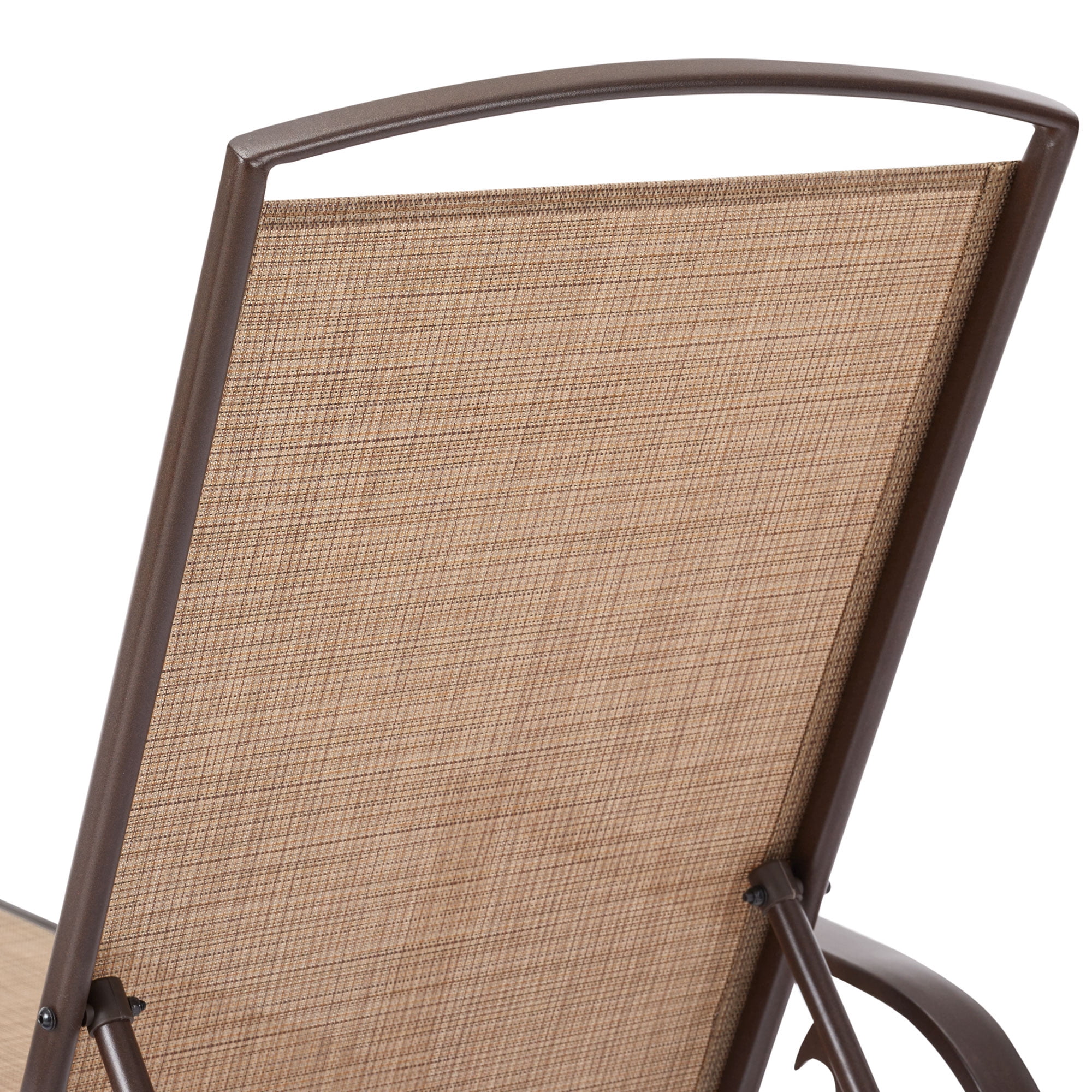 Mainstays Sand Dune Reclining Steel Outdoor Chaise Lounge - Set of 2, Tan - Image 3