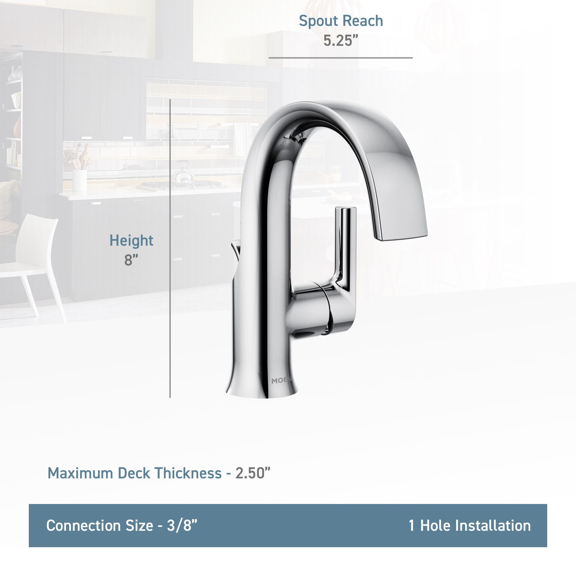 Moen S6910 Chrome One-Handle Bathroom Faucet - Image 2