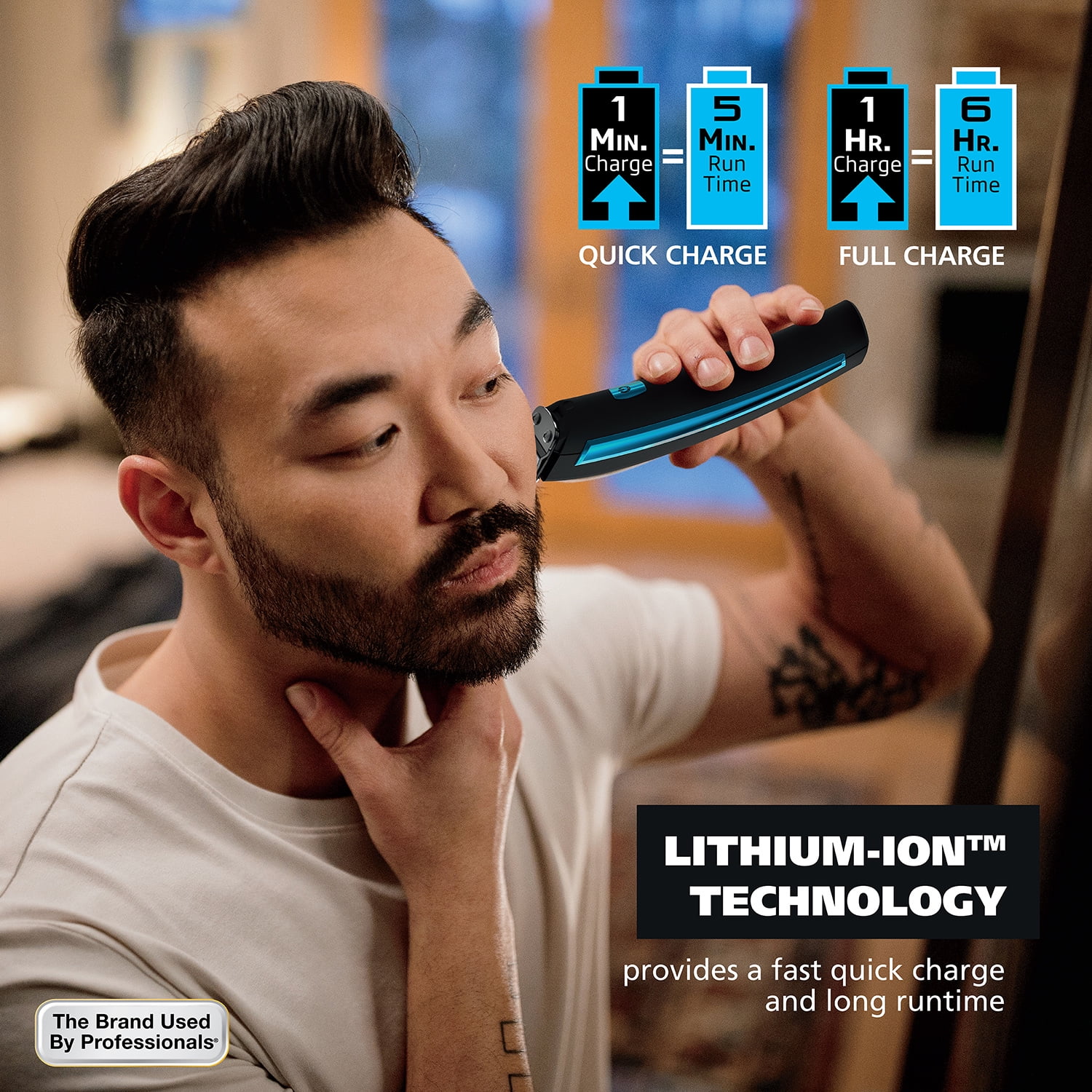 Wahl Diamond Edge Lithium-Ion Rechargeable, Men's Hair Trimmer , 9886-600 Black/Blue - Image 9