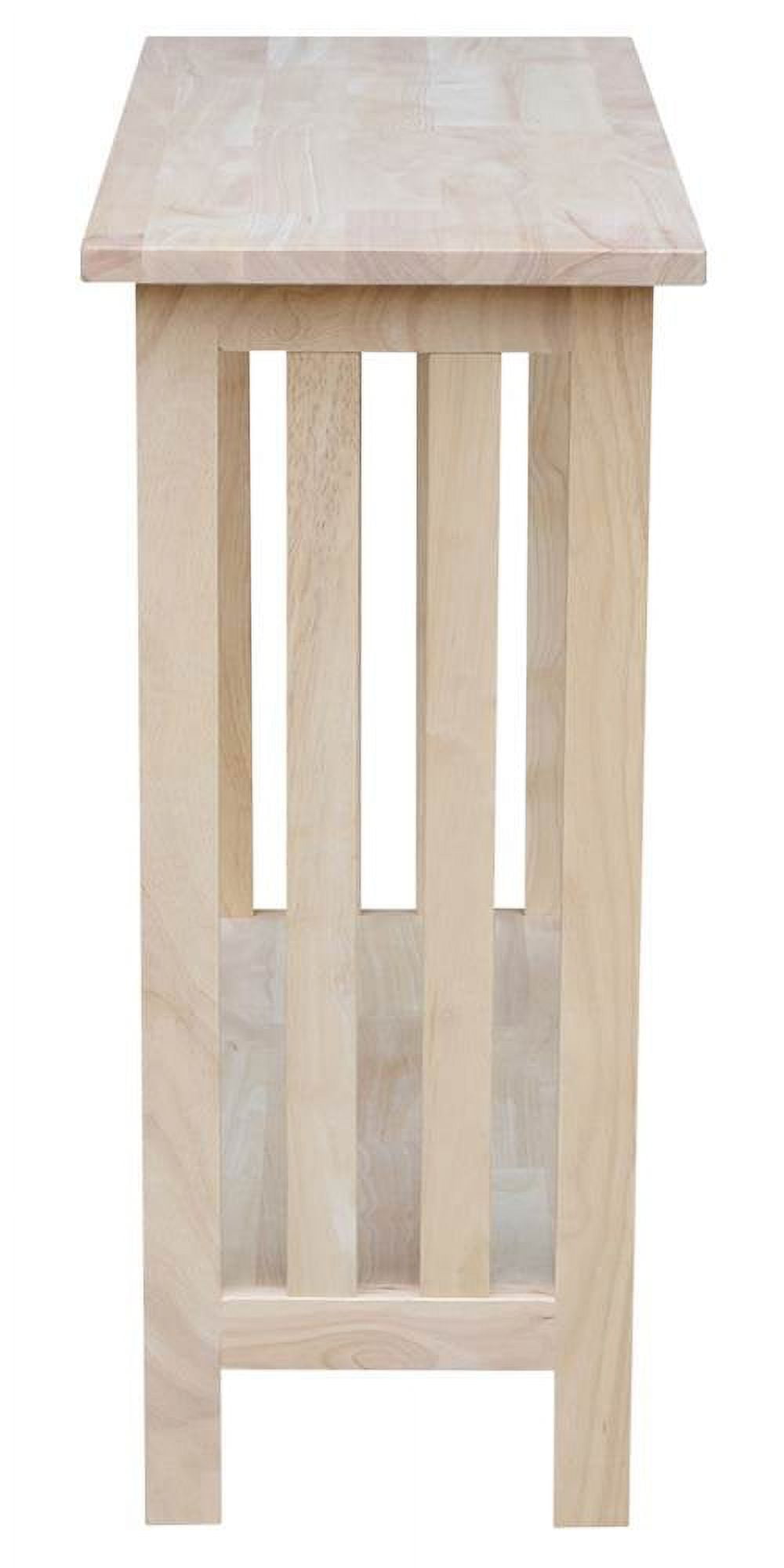 International Concepts Solid Wood Unfinished Mission Entry Table - Image 5