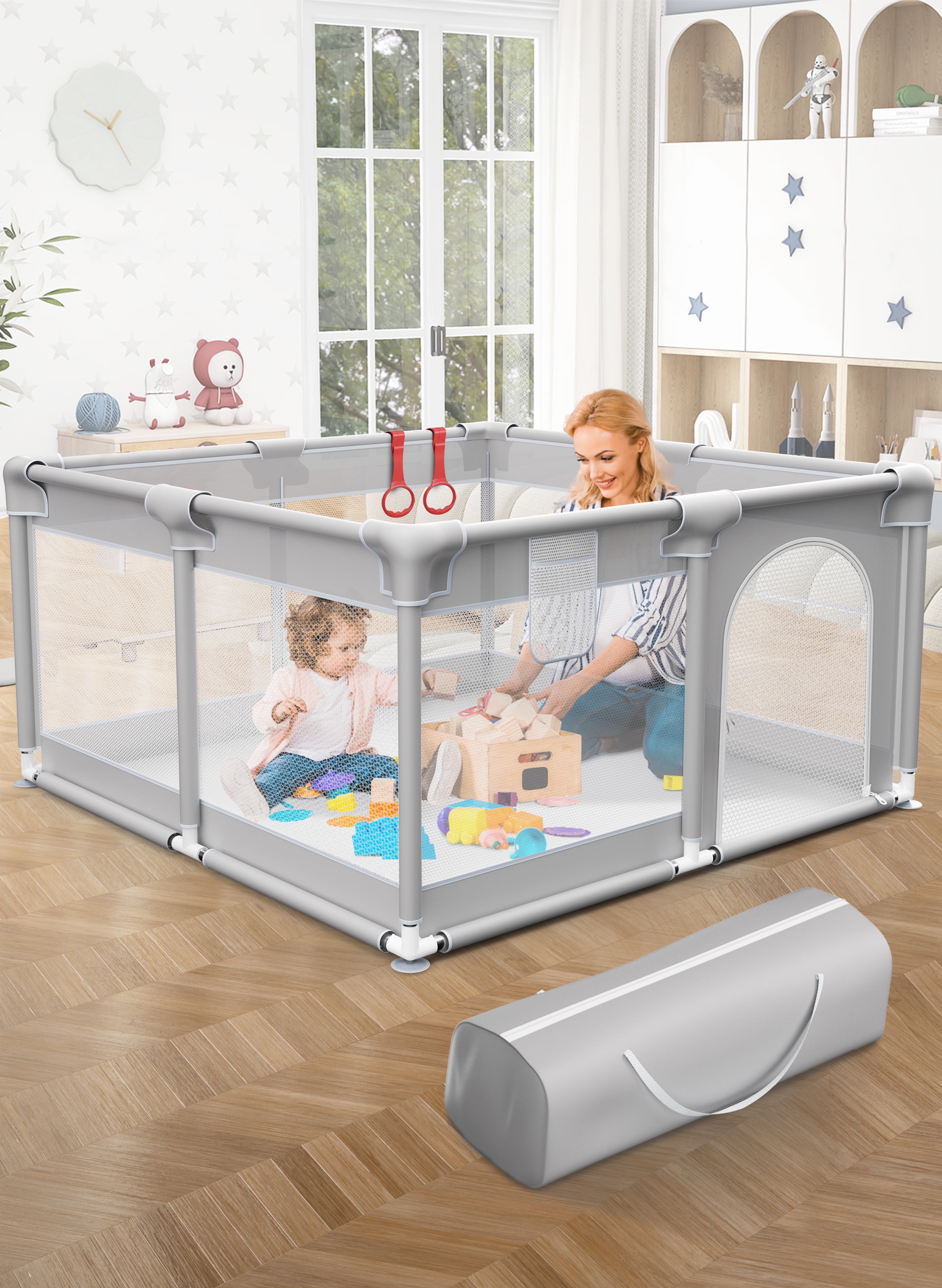 RELOIVE Baby Playpen, 50x50 inch Large Playpen for Babies and Toddlers Sturdy Safety Baby Play Yard with Breathable Mesh Baby Activity Center Play Pen for Indoor & Outdoor - Image 9