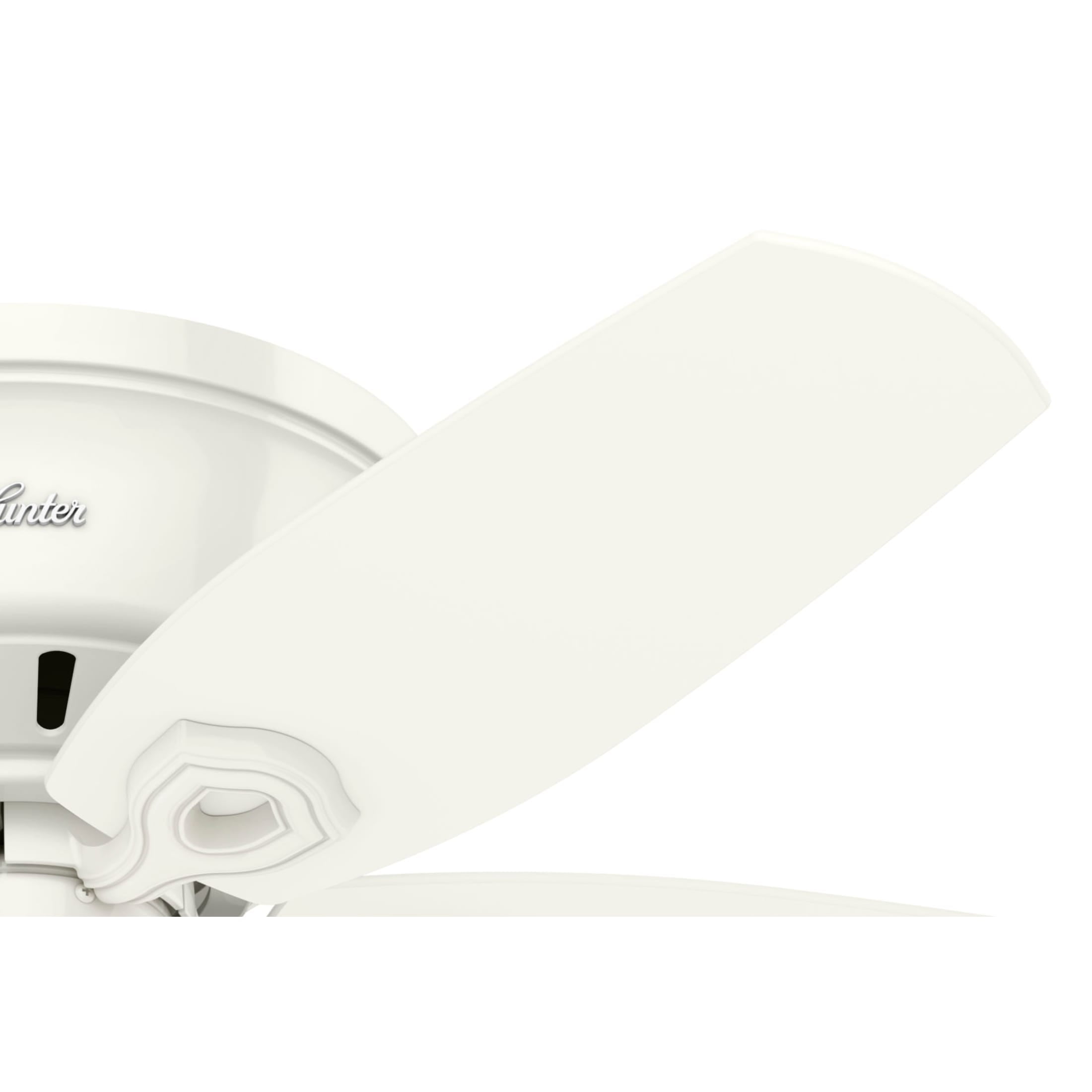 Hunter - Builder Indoor Low Profile Ceiling Fan With Light, 42-inch, Snow White, Traditional-style, 3-speed WhisperWind Motor, 51090, for living rooms, bedrooms, home offices, kitchens - Image 9