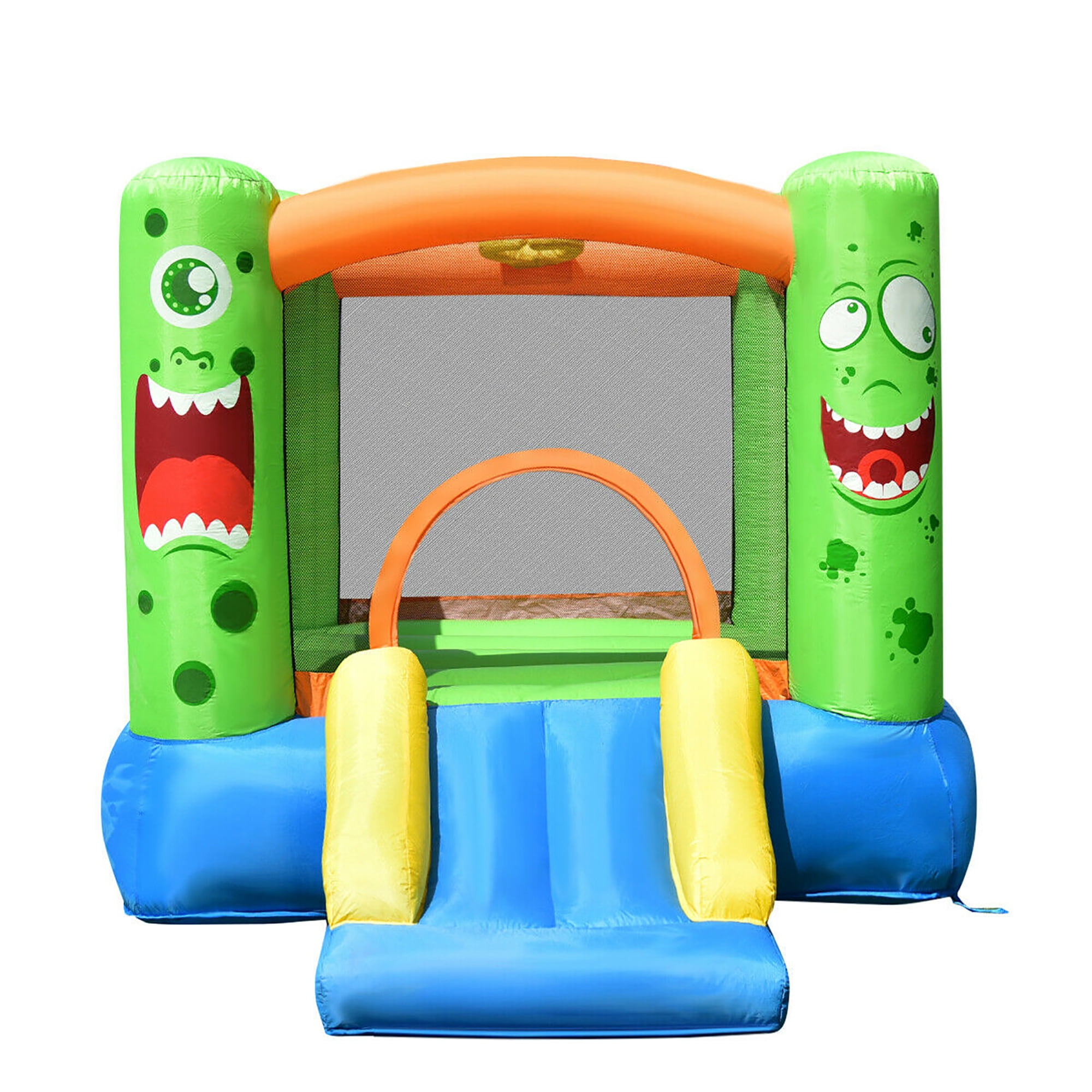 Costway Inflatable Bounce House Jumper Castle Kids Playhouse w/ Basketball Hoop & Slide - Image 4