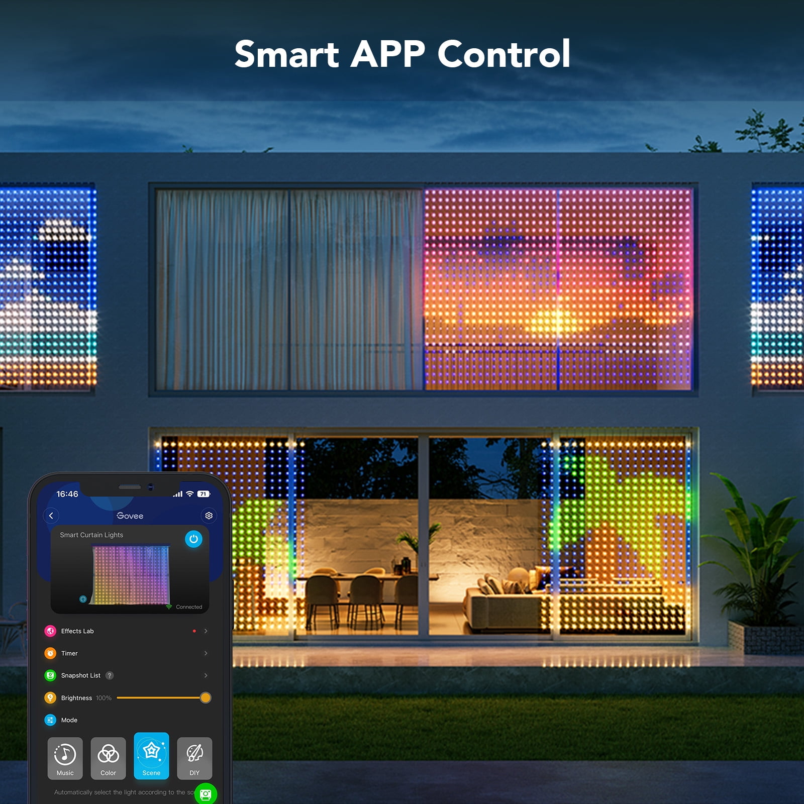 Govee Netflix Indoor 4.92x4.92ft DIY Mode RGBIC LED Curtain Lights - Image 3