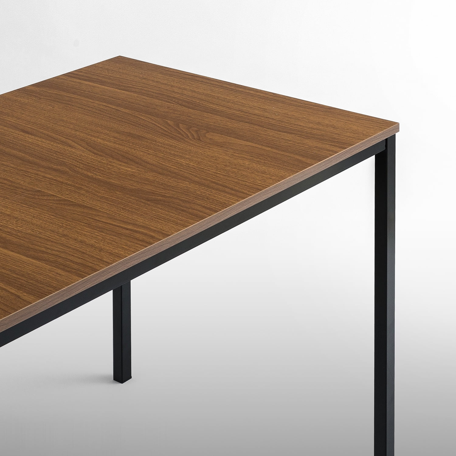 Zinus Louis 48” Brown Metal Frame Indoor Dining Table with Benches, 3 Piece Dining Set - Image 2