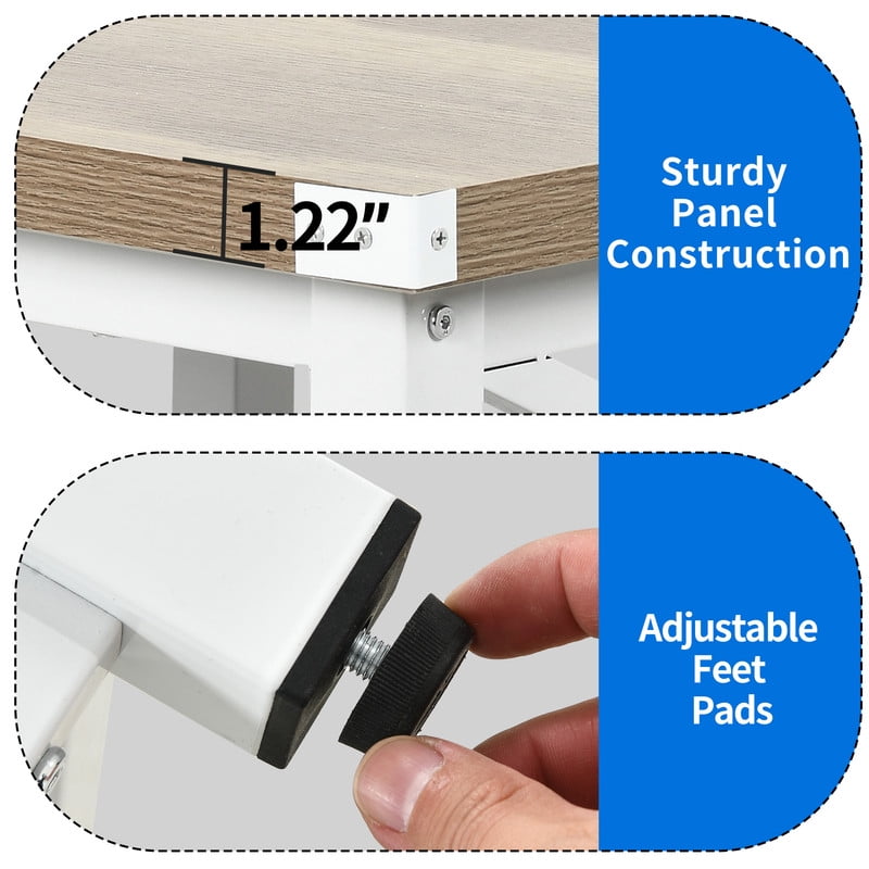 Uforic Farmhouse Coffee Table Square Wood Center Table with Storage for Living Room, Gray Wash - Image 3