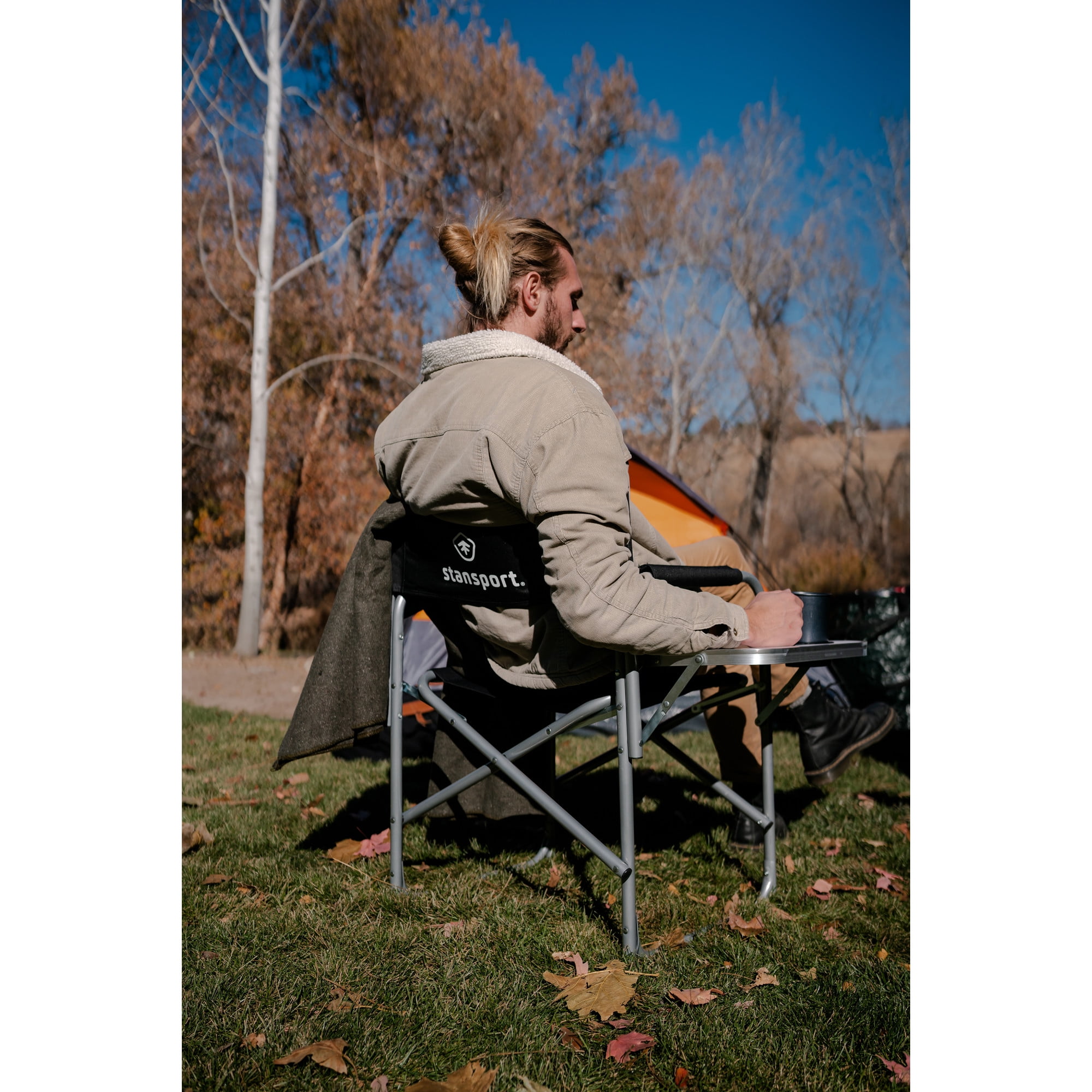 Stansport Folding Director's Chair with Side Table - Image 4