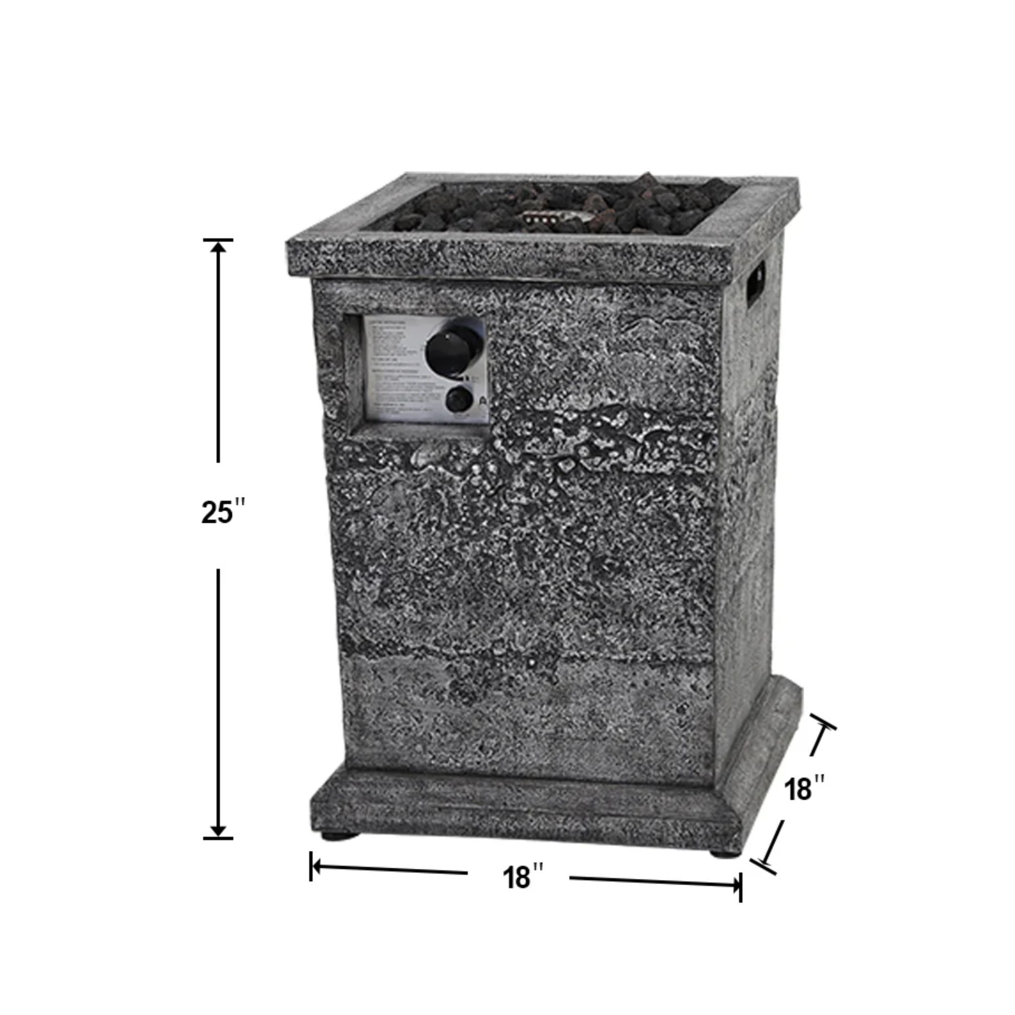 MF Studio 18" Outdoor Patio Propane Gas Fire Pit Column with Waterproof Cover & CSA Certificate, 30,000 BTU - Image 3