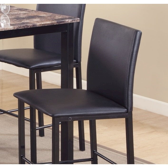 Roundhill Furniture Citico Metal Counter Height Dining Chairs with Black Metal Frame, Set of 4 - Image 4