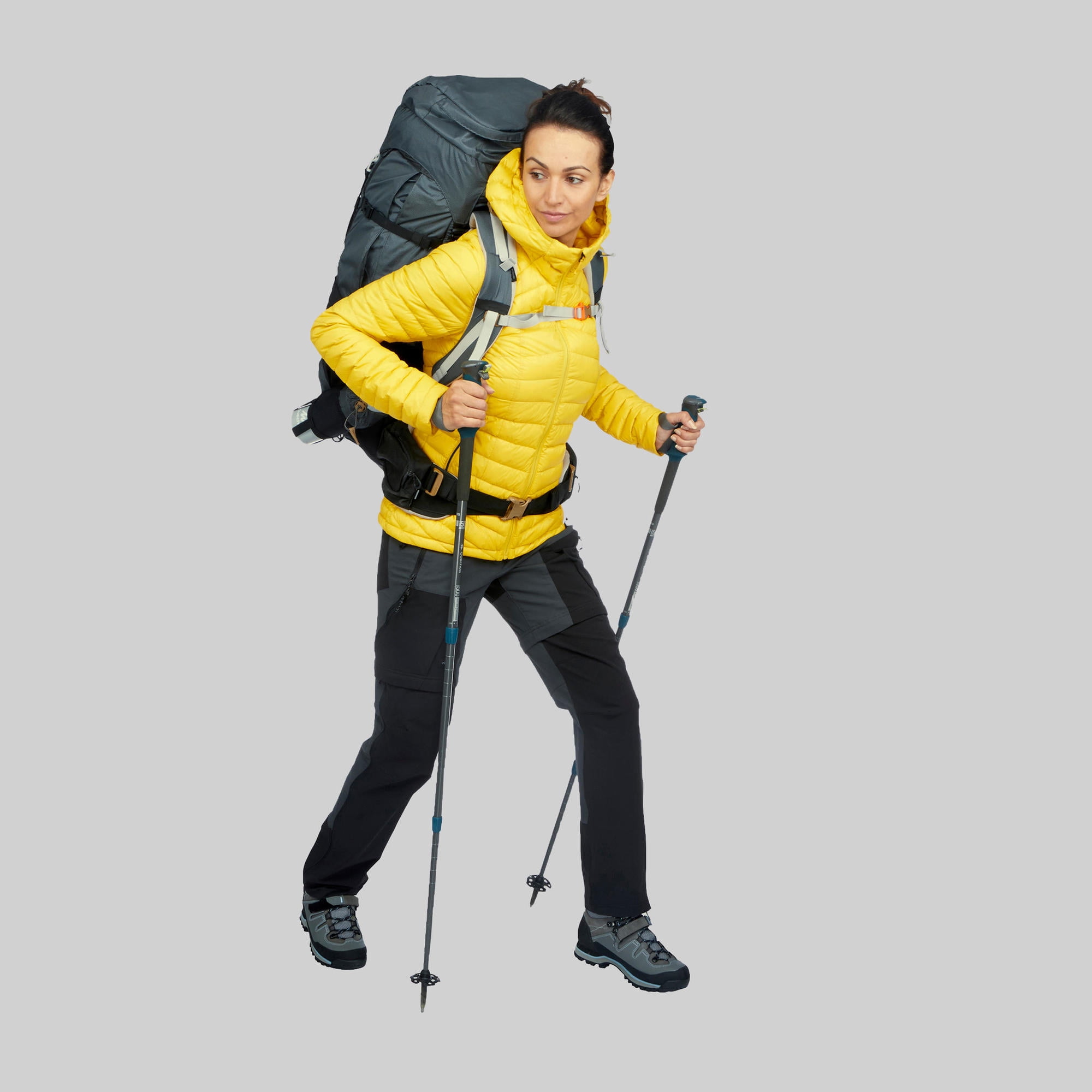 Forclaz Trek 100, 23°F Real Down Packable Puffer Jacket, Women's, Yellow, Extra Large - Image 2