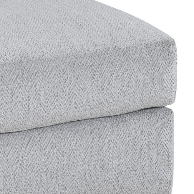 Roundhill Furniture Duleek Upholstered Cocktail Ottoman, Herringbone Silver - Image 3