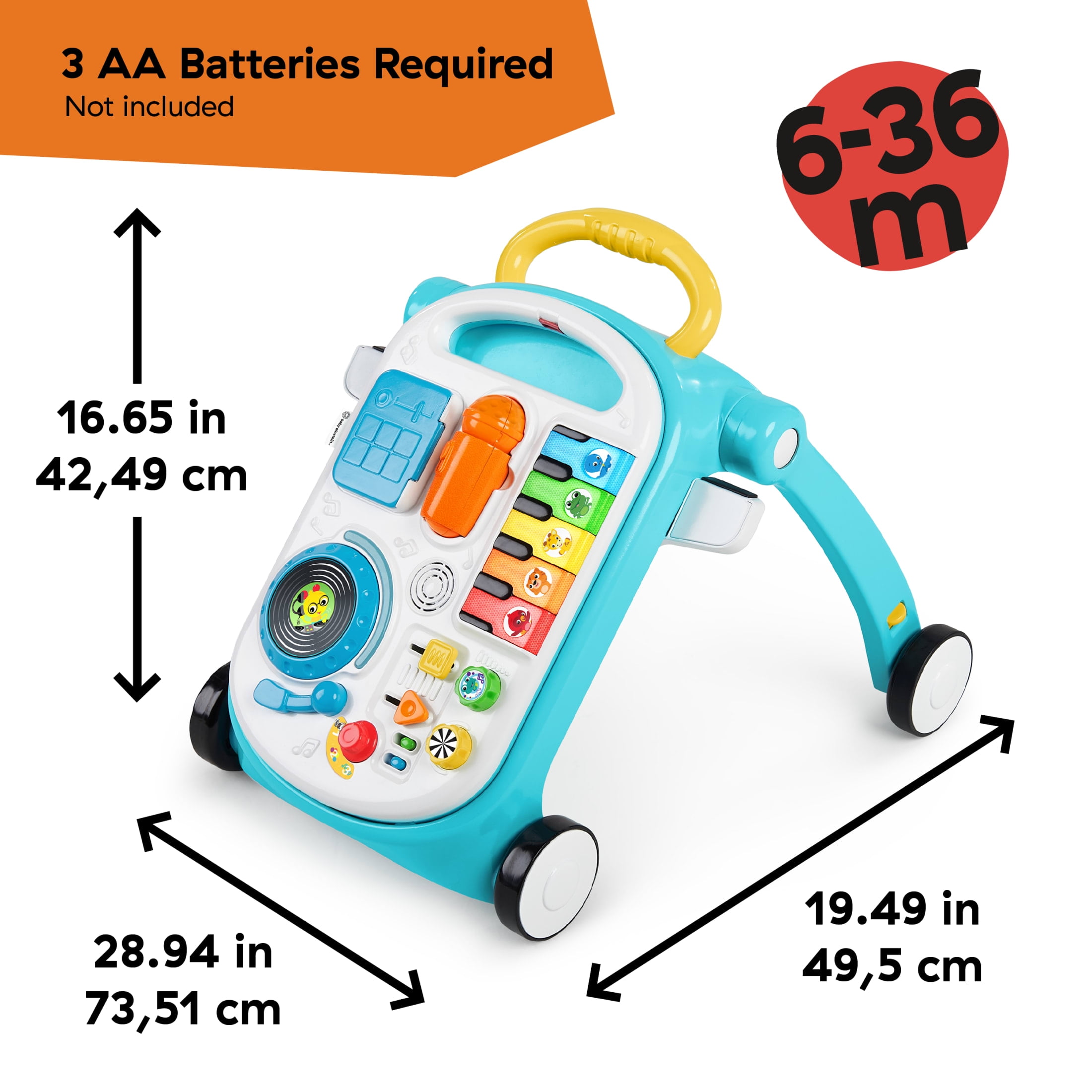 Baby Einstein Musical Mix ‘N Roll 4-in-1 Push Walker, Activity Center, Toddler Table and Floor Toy for 6 Months+ Unisex - Image 15