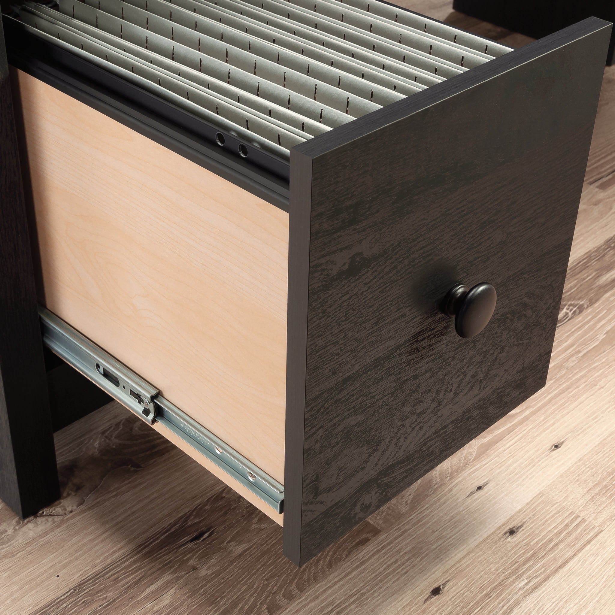 Sauder Dawson Trail L-Shaped Computer Desk, Raven Oak Finish - Image 4