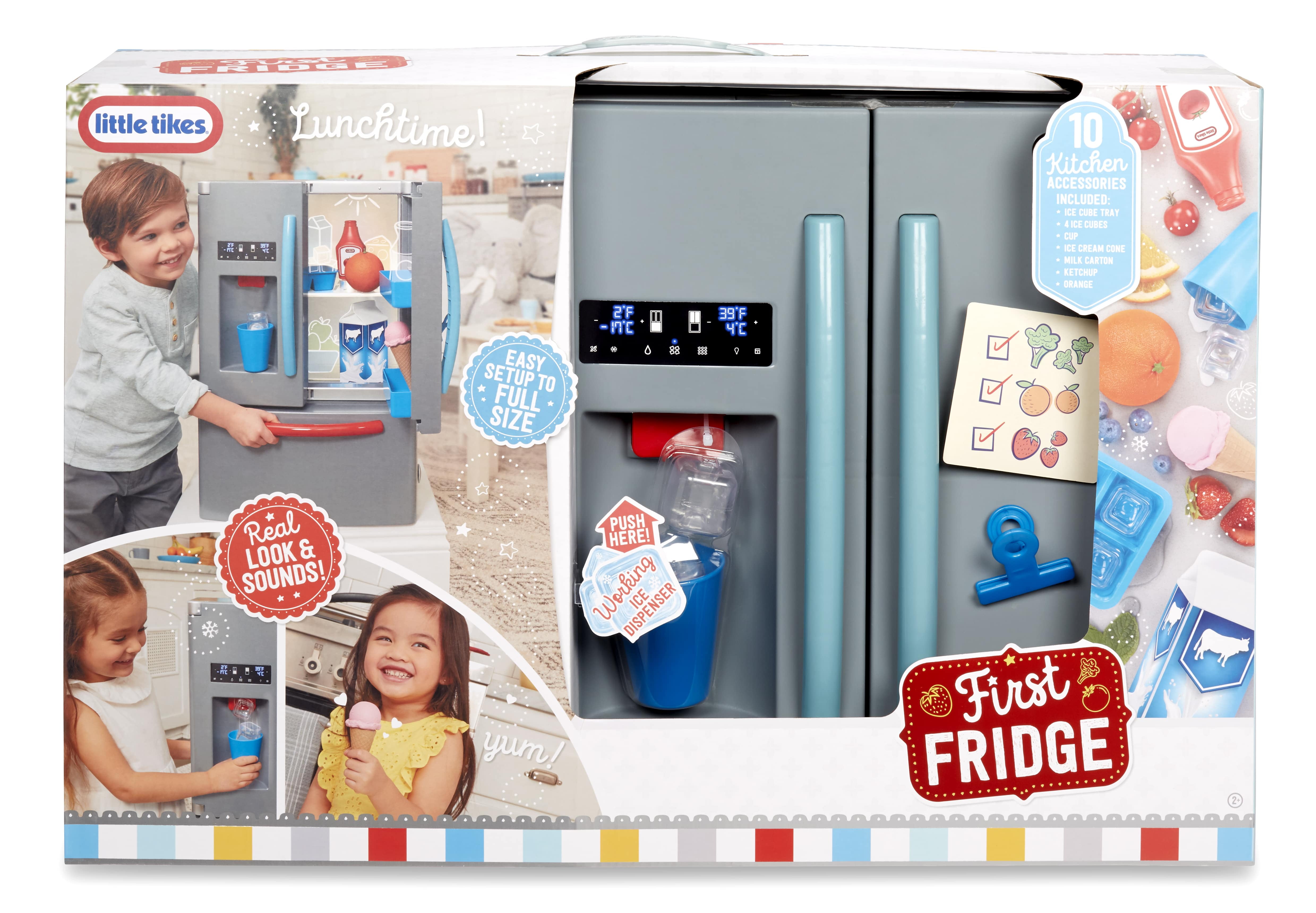 Little Tikes First Fridge Refrigerator with Ice Dispenser, Pretend Play Appliance with 11 Kitchen Accessories, Kids Ages 2+ - Image 7
