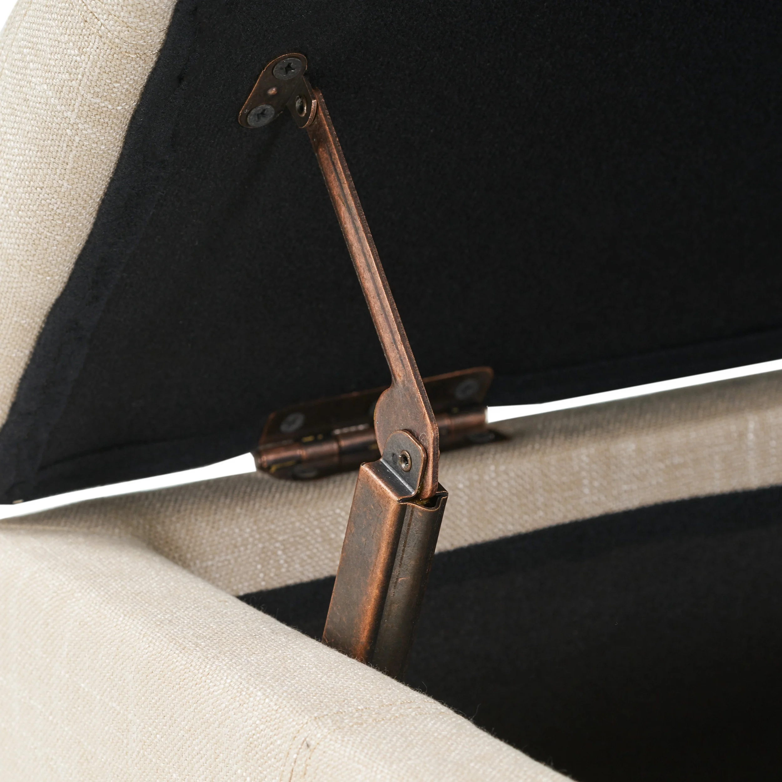 Noble House James Fabric Storage Ottoman, Light Beige - Image 5