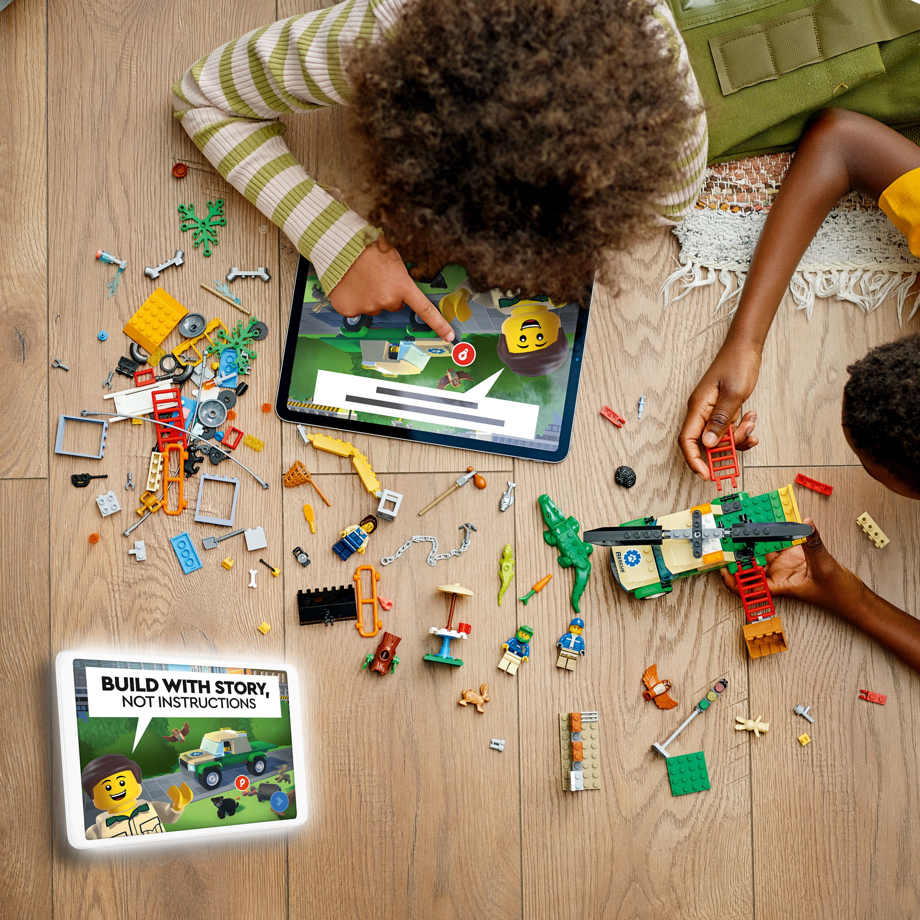 LEGO City Wild Animal Rescue Missions, 60353 with Truck Toy and Animals for Kids, Interactive Digital Adventure Building Game with Bricks & 3 Minifigures - Image 4
