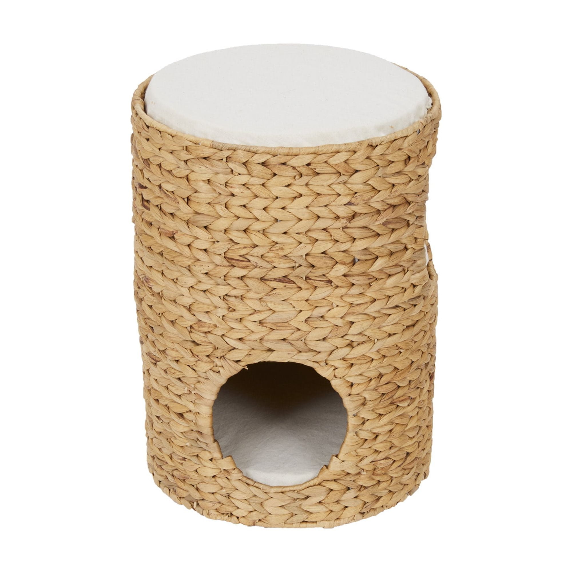 Teamson Pets Neith 3-Tier Woven Water Hyacinth Cat Tower, Tan - Image 8