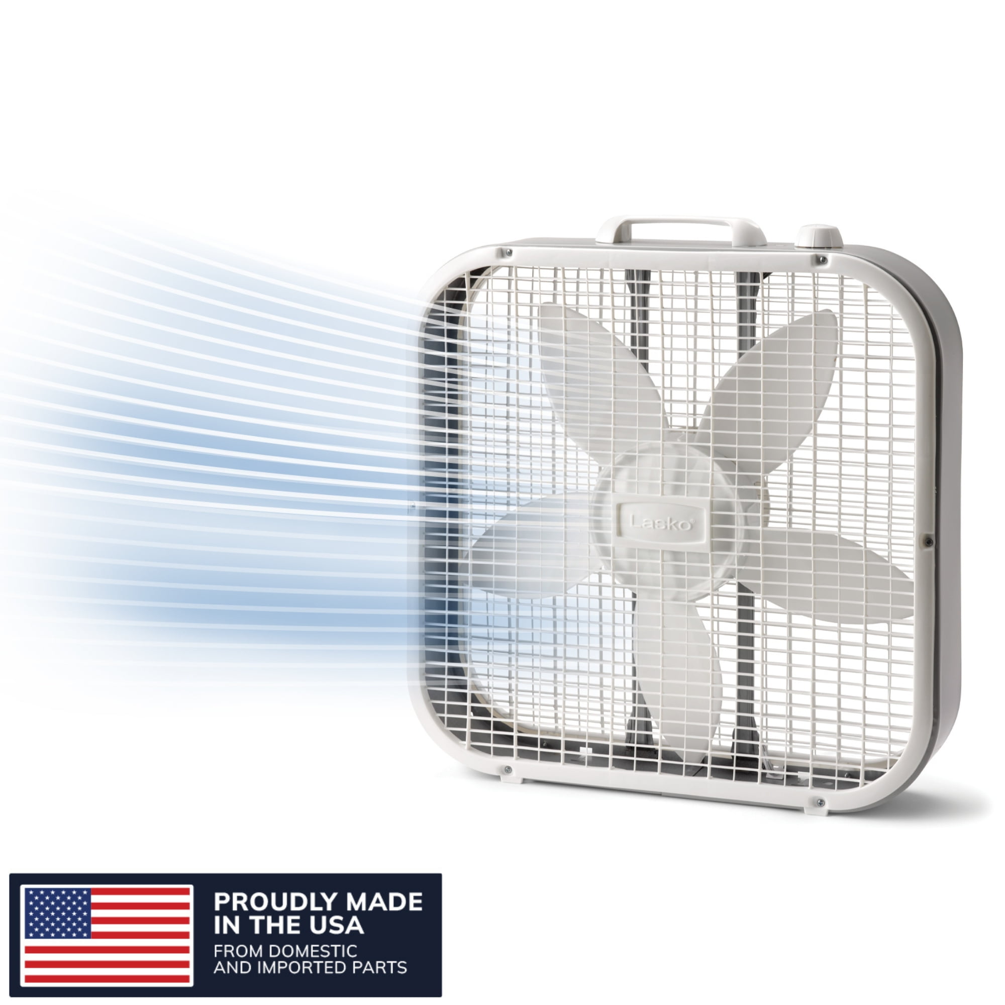 (3 pack) Lasko 20" Classic Box Fan with Weather-Resistant Motor, 3 Speeds, 22.5" H, White, B20200, New - Image 2