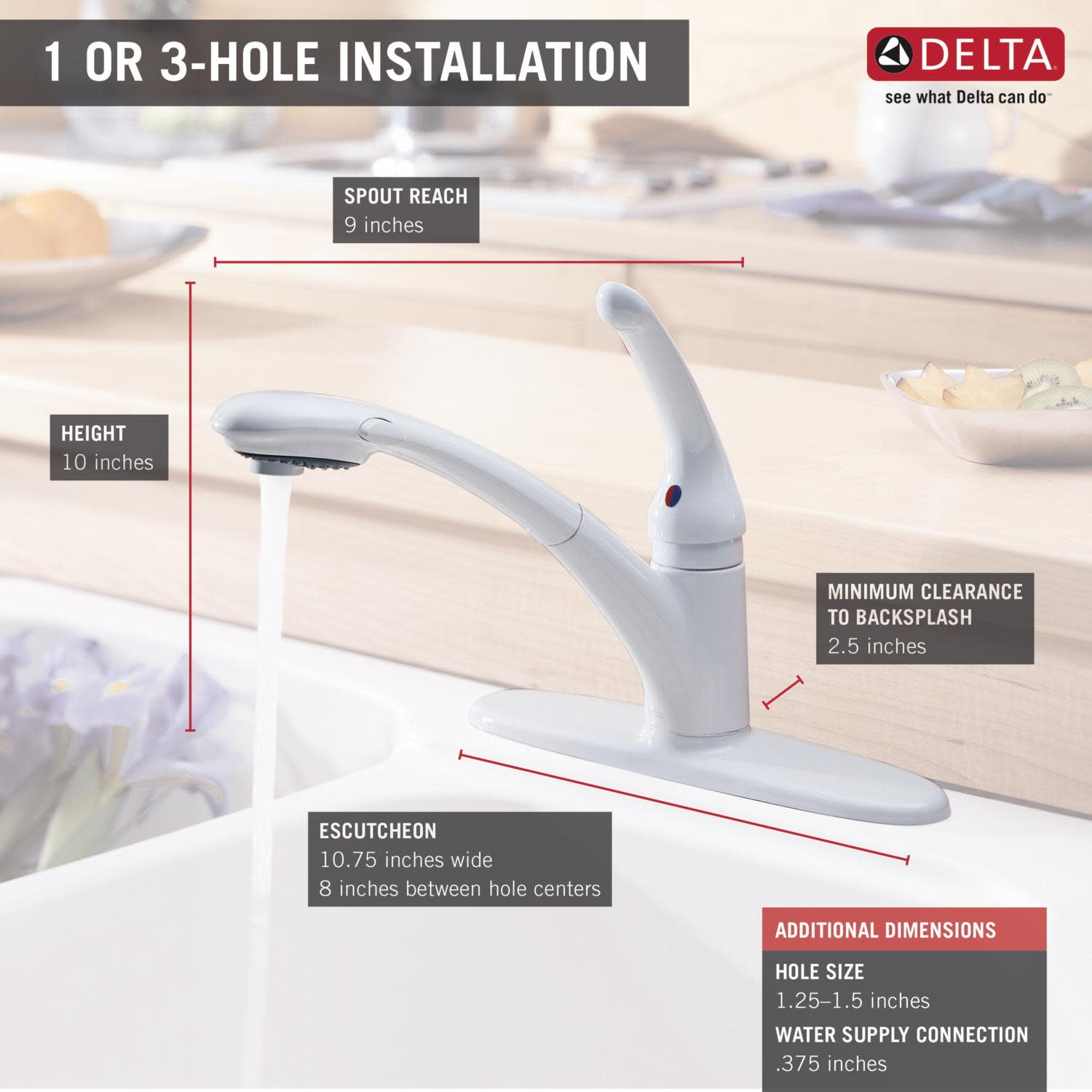 Delta Signature Kitchen Faucet with Pullout Spray, Available in Various Colors - Image 2