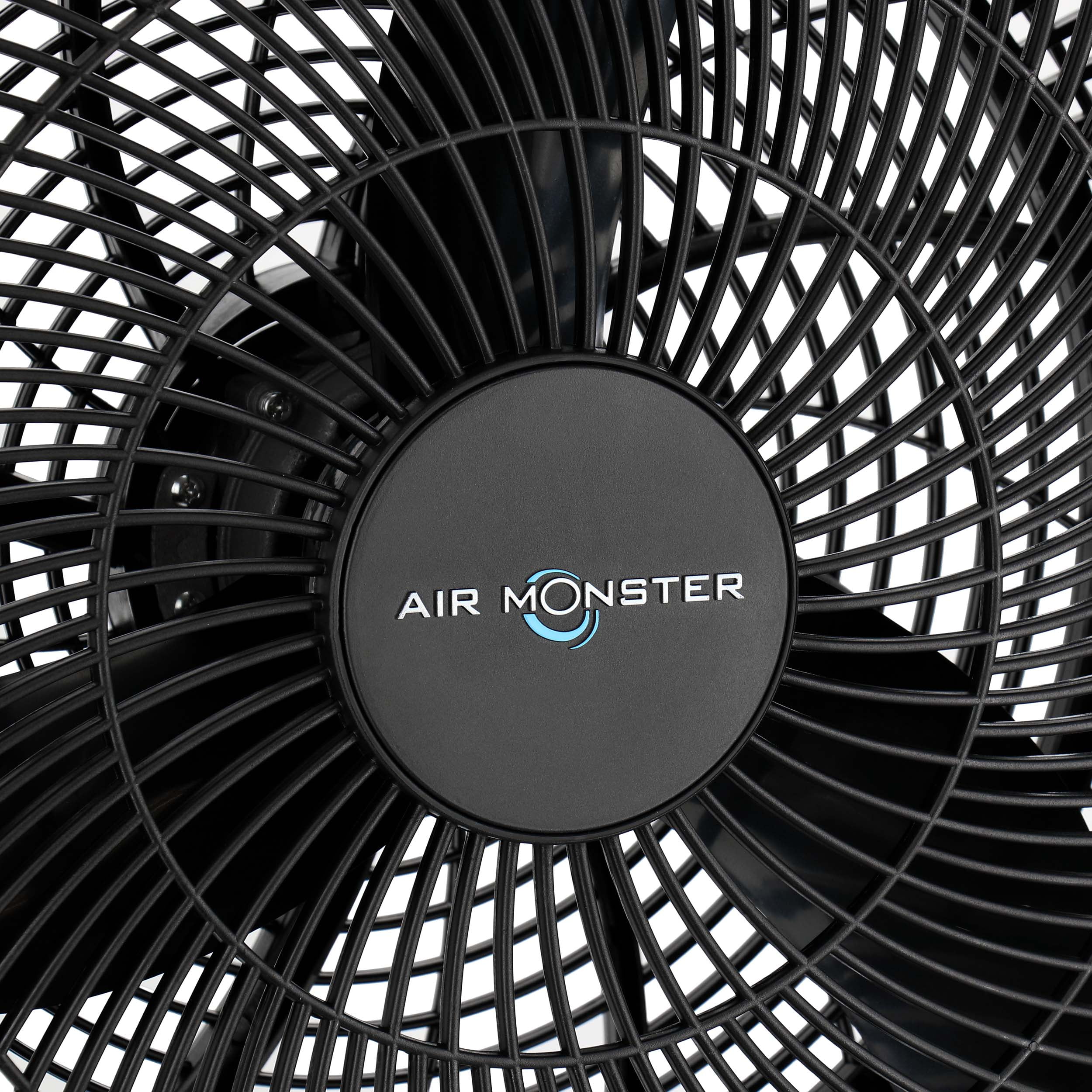Air Monster 16 Inch Air Circulator 3 Speed Adjustable Angle Floor Fan in Black - Image 4