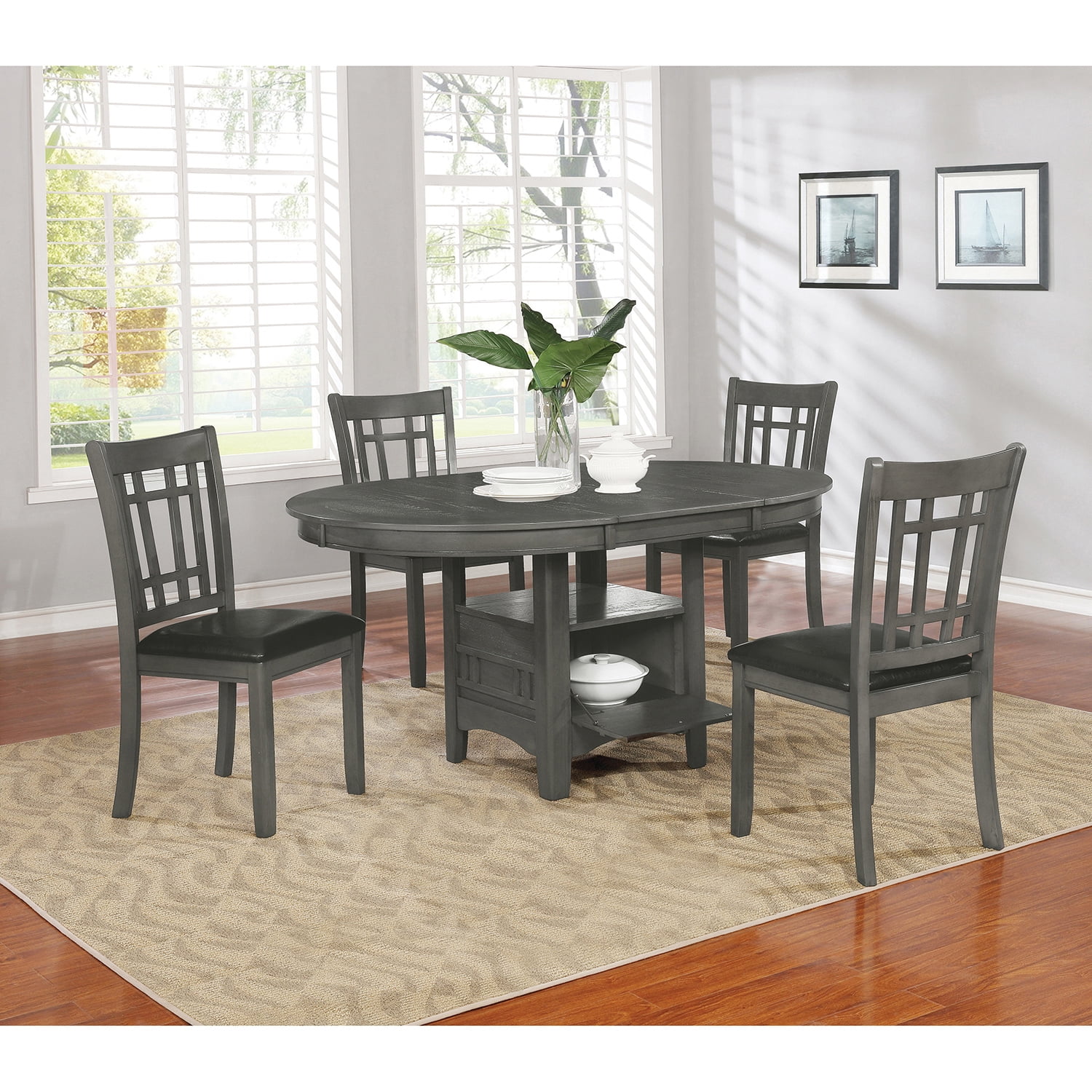 Lavon Dining Table with Storage Medium Grey - Image 7