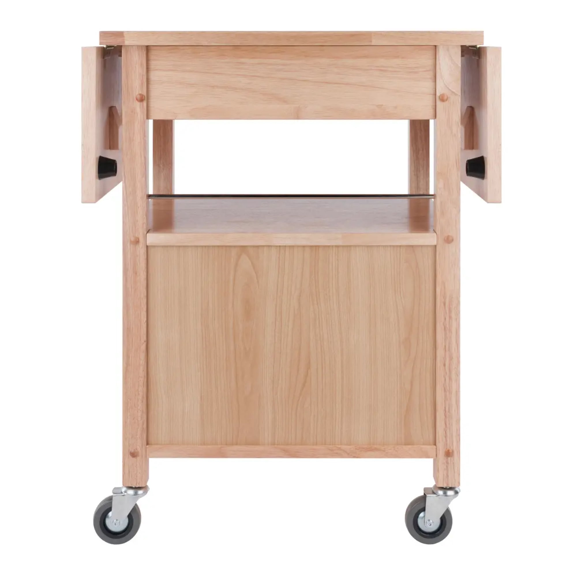 Contemporary Home Living Drop Leaf Wooden Storage Kitchen Utility Cart - 43.25" - Beige - Image 5