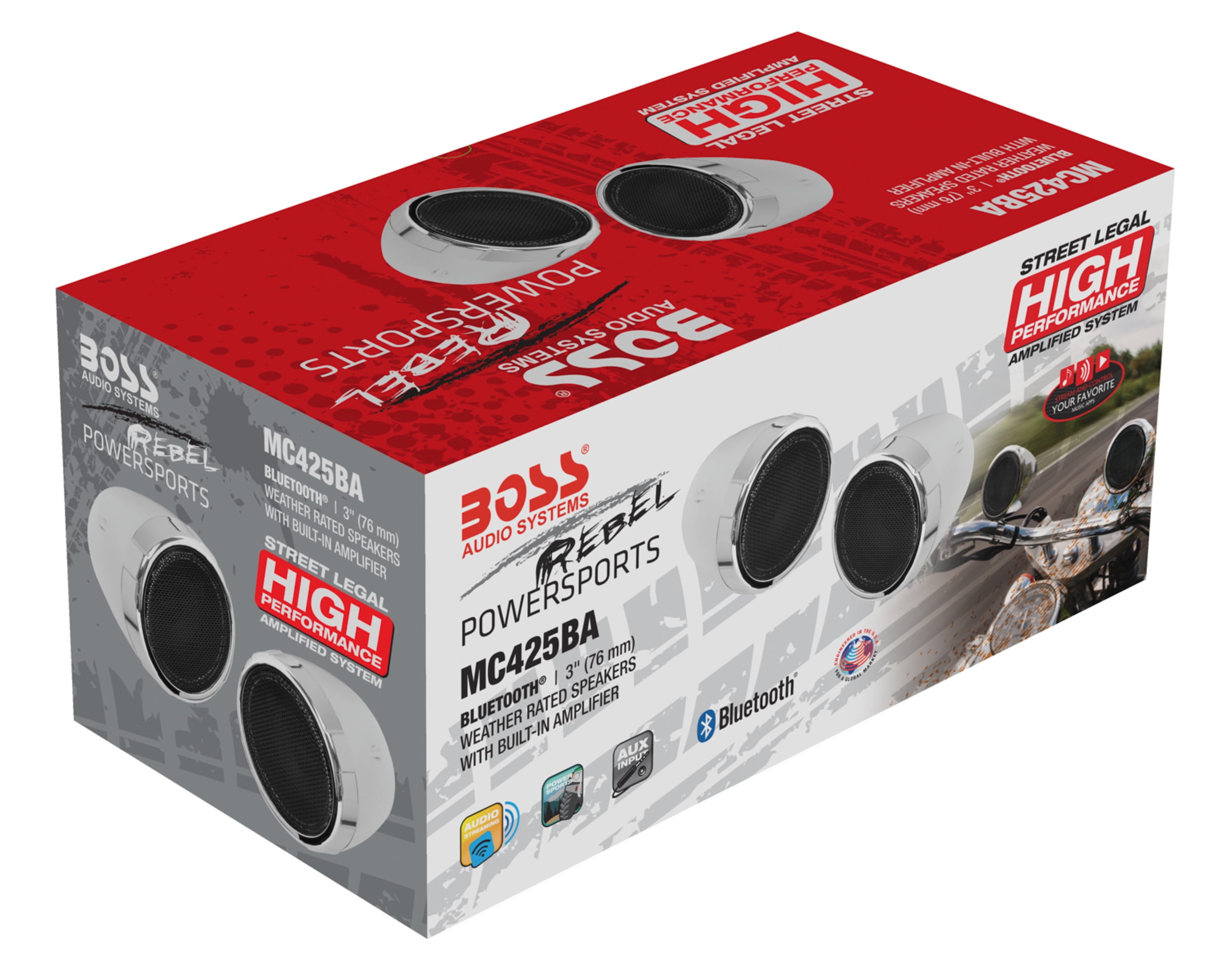 BOSS Audio Systems MC425BA Motorcycle Speaker Amplifier, Bluetooth, 3” Speakers - Image 5