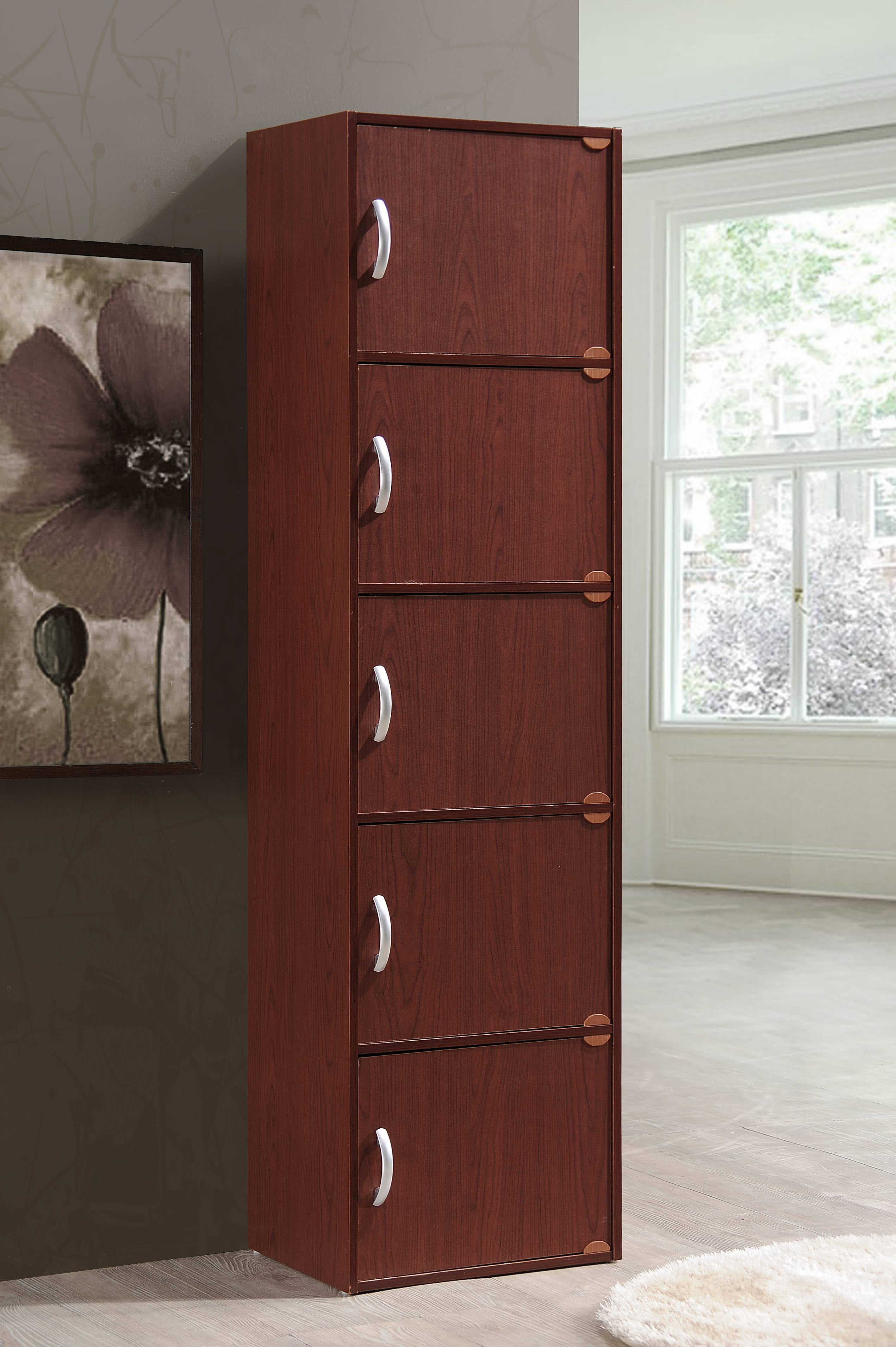 Hodedah 5-Shelf, 5-Door Multipurpose Cabinet, Multiple Colors - Image 4