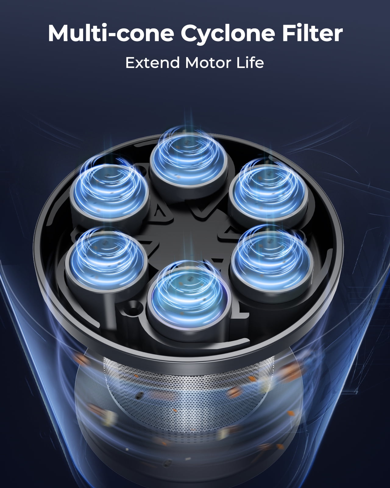 Laresar Cordless Vacuum Cleaner 450W/55mins/33Kpa With Charging Station & Dual Display & Dust Sensor Stick Vacuum Cleaner for Carpet Pet Hair Hard Floor - Image 6