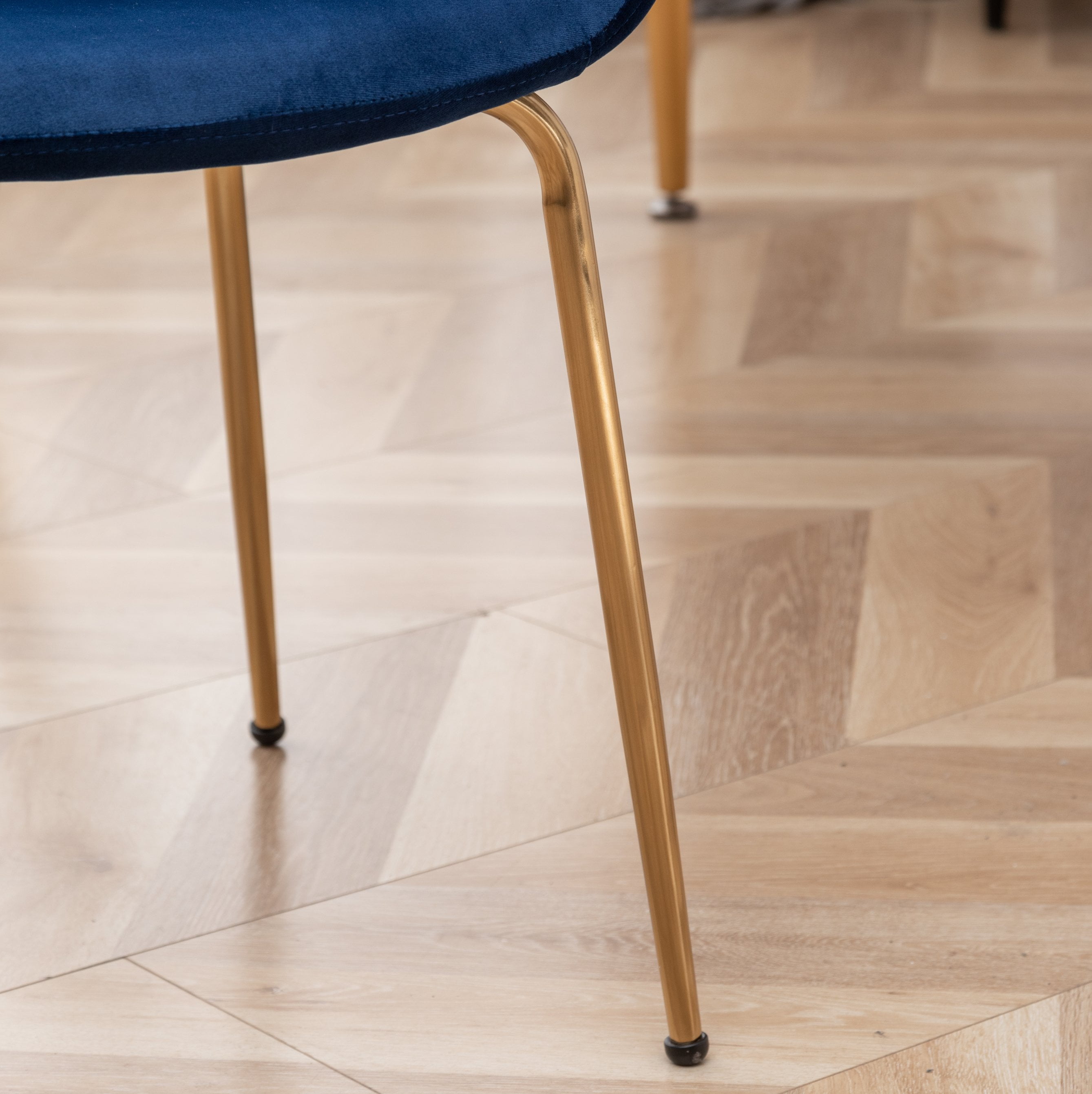 Roundhill Furniture Aufurr Modern Velvet Dining Chairs - Set of 2 - Blue - Image 5