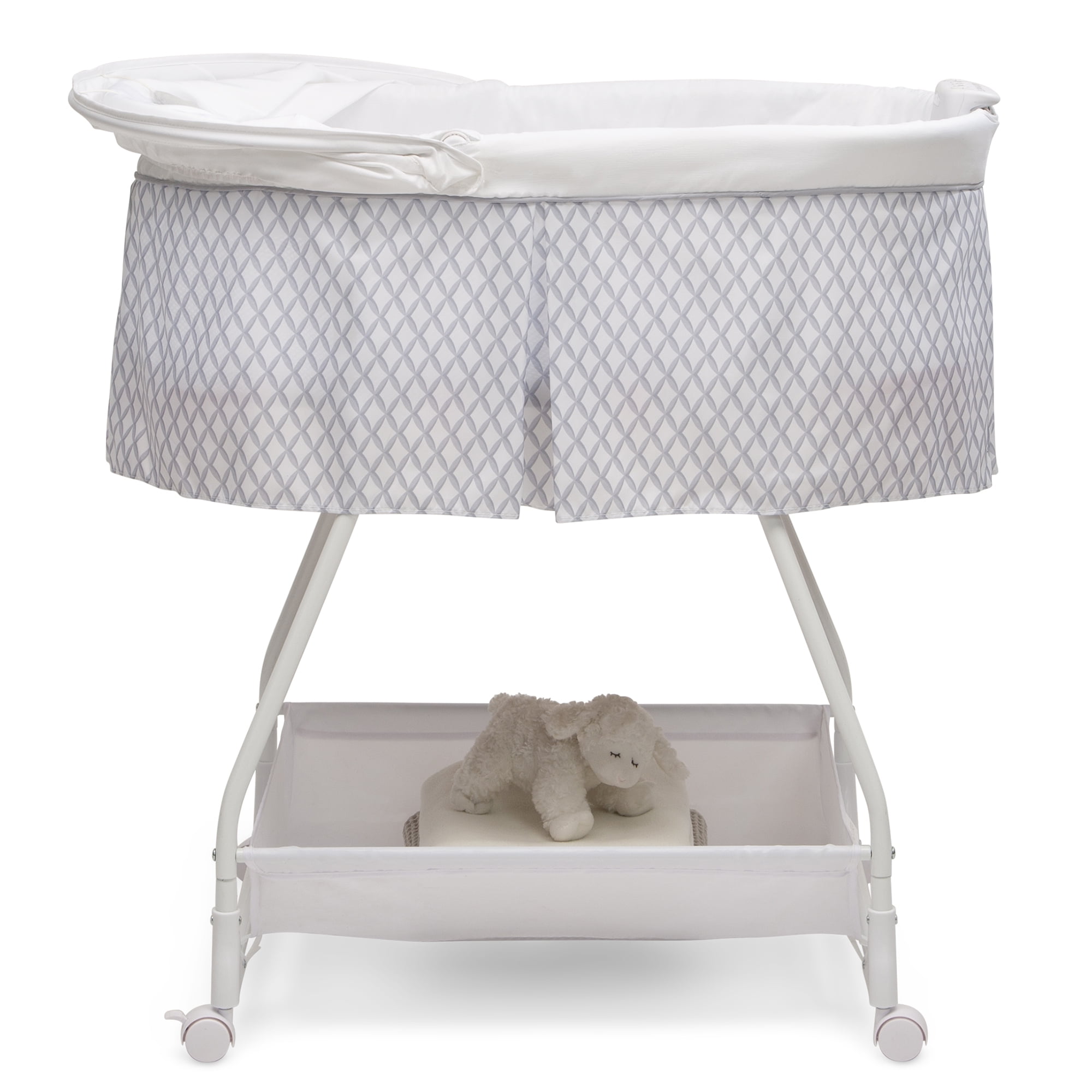 Delta Children Deluxe Soothing Dreams Bassinet, Grey Windchime - Image 4