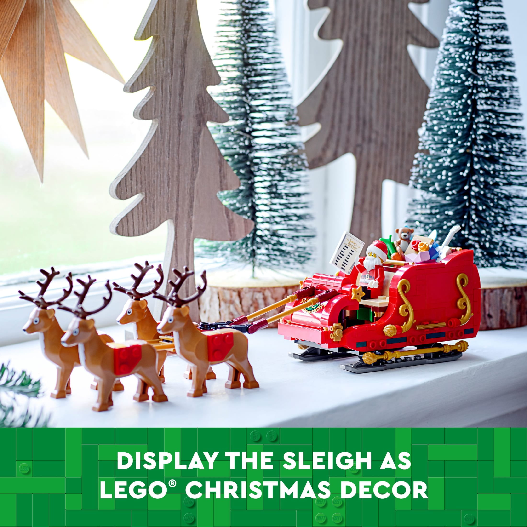 LEGO Santa's Sleigh - Building Toys for Kids, Boys & Girls, Ages 9+ - Indoor Christmas Decorations for Home W/ Santa Claus Figurine & Reindeer - Gifts for Boys & Girls - 40499 - Image 3