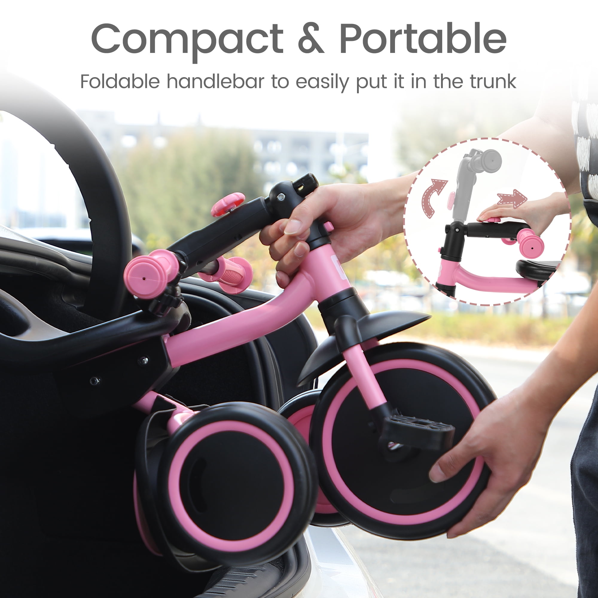 Besrey Toddler Tricycle for Ages 2-5 Years,Kids Trike for Girls and Boys with Bell,Toddler Bike Child Bicycles,Pink - Image 10