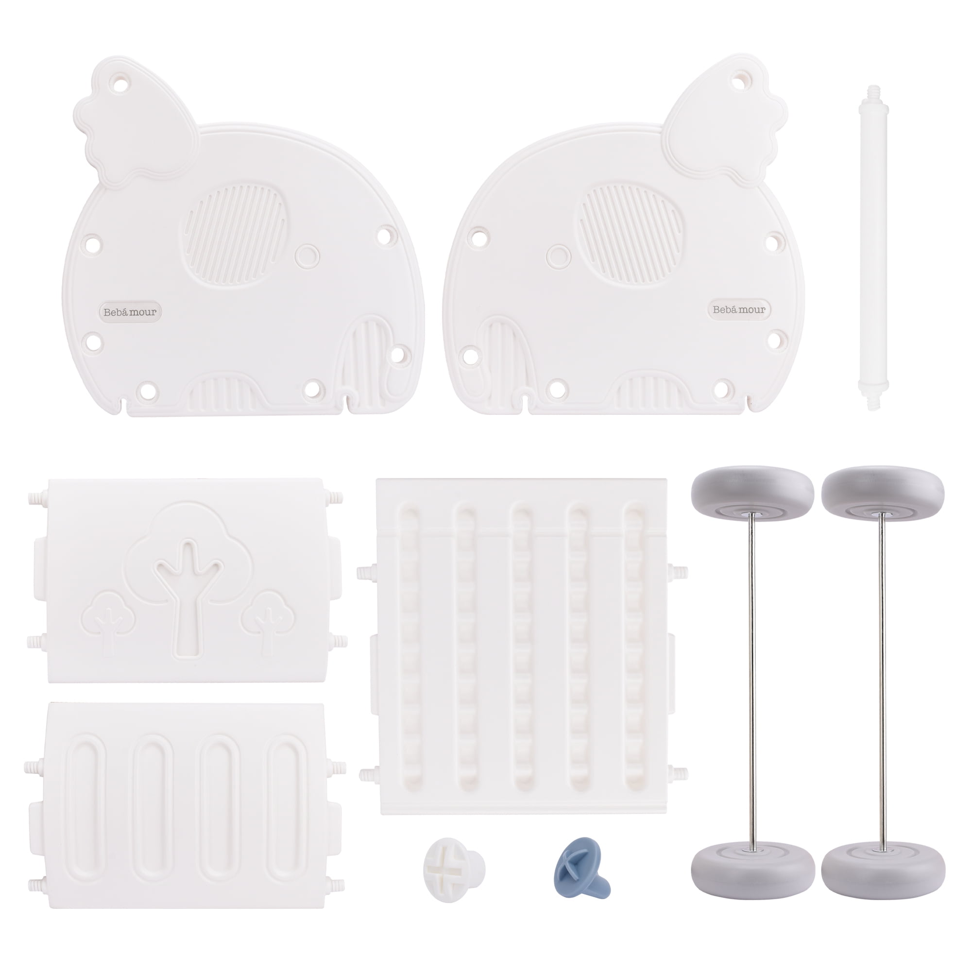 Bebamour Baby Shopping Cart, Push and Pull Baby Stroller, 2-in-1 Toddler Learning Walker Toy Storage Chest, Shopping Cart and Doll Stroller, White Cart - Image 3