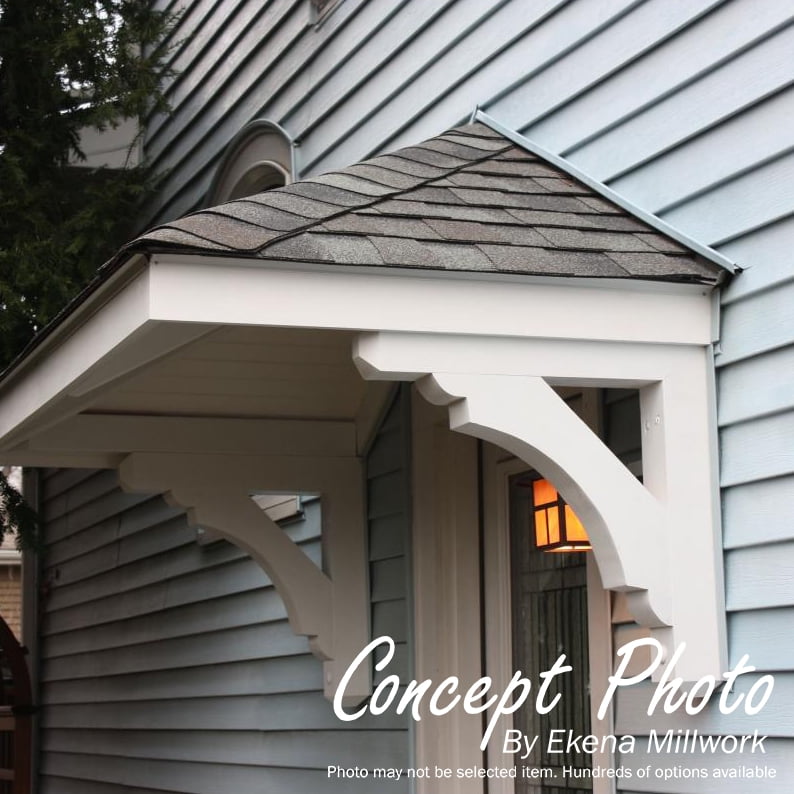 Ekena Millwork 4"W x 14"D x 18"H Merced Block Rough Sawn Bracket w/ Offset Brace, Western Red Cedar - Image 3