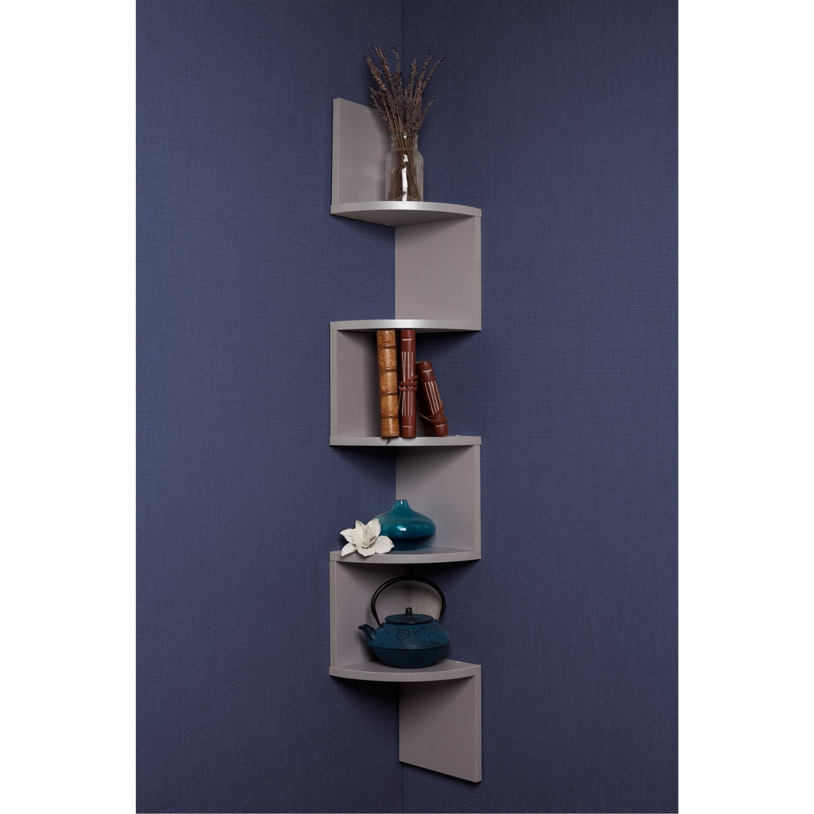 Danya B. Beech Large Laminate Veneer Corner Wall Mount Shelf - Image 4